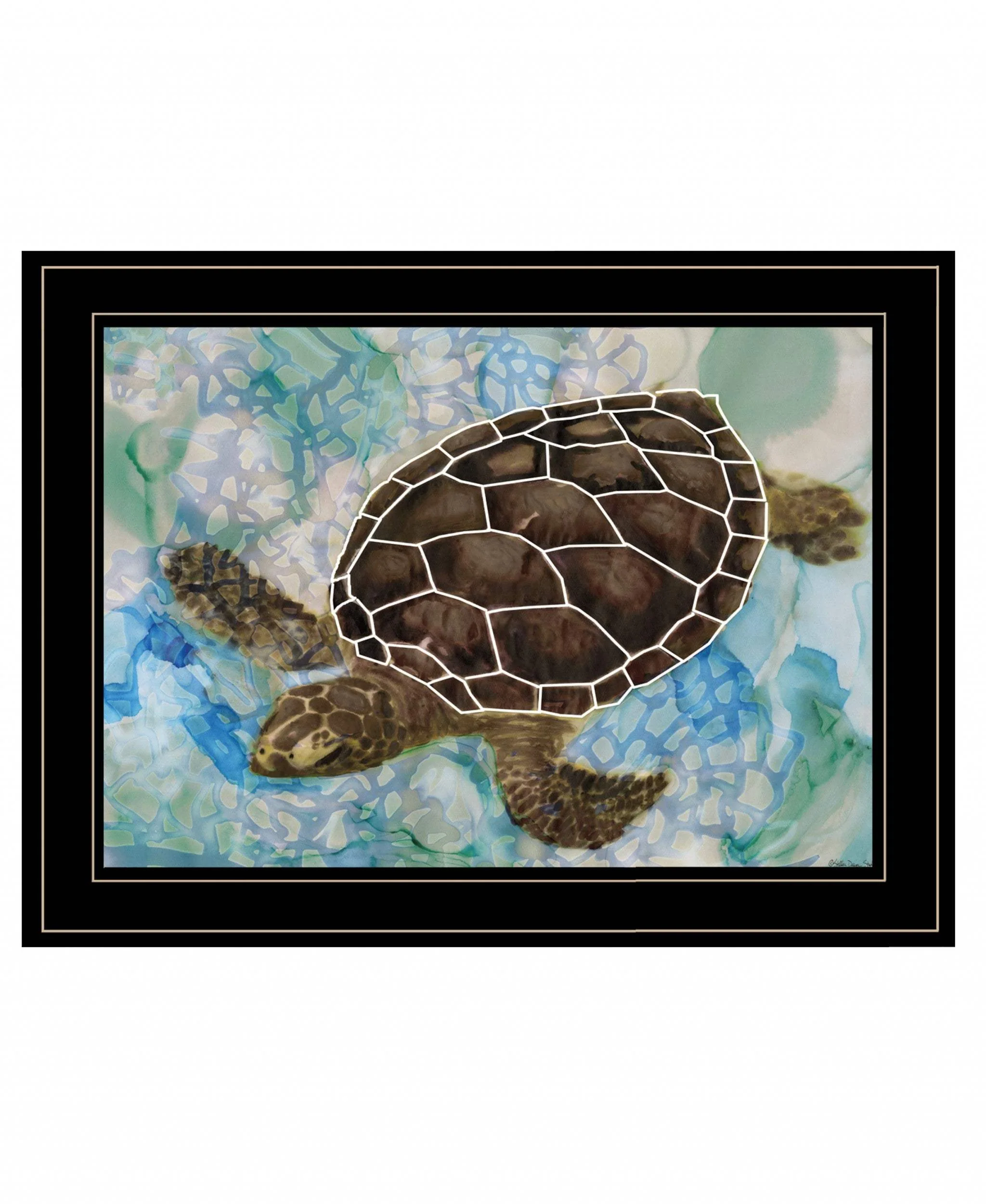 Sea Turtles Collage II 2 Black Framed Print Wall Art - Image 2