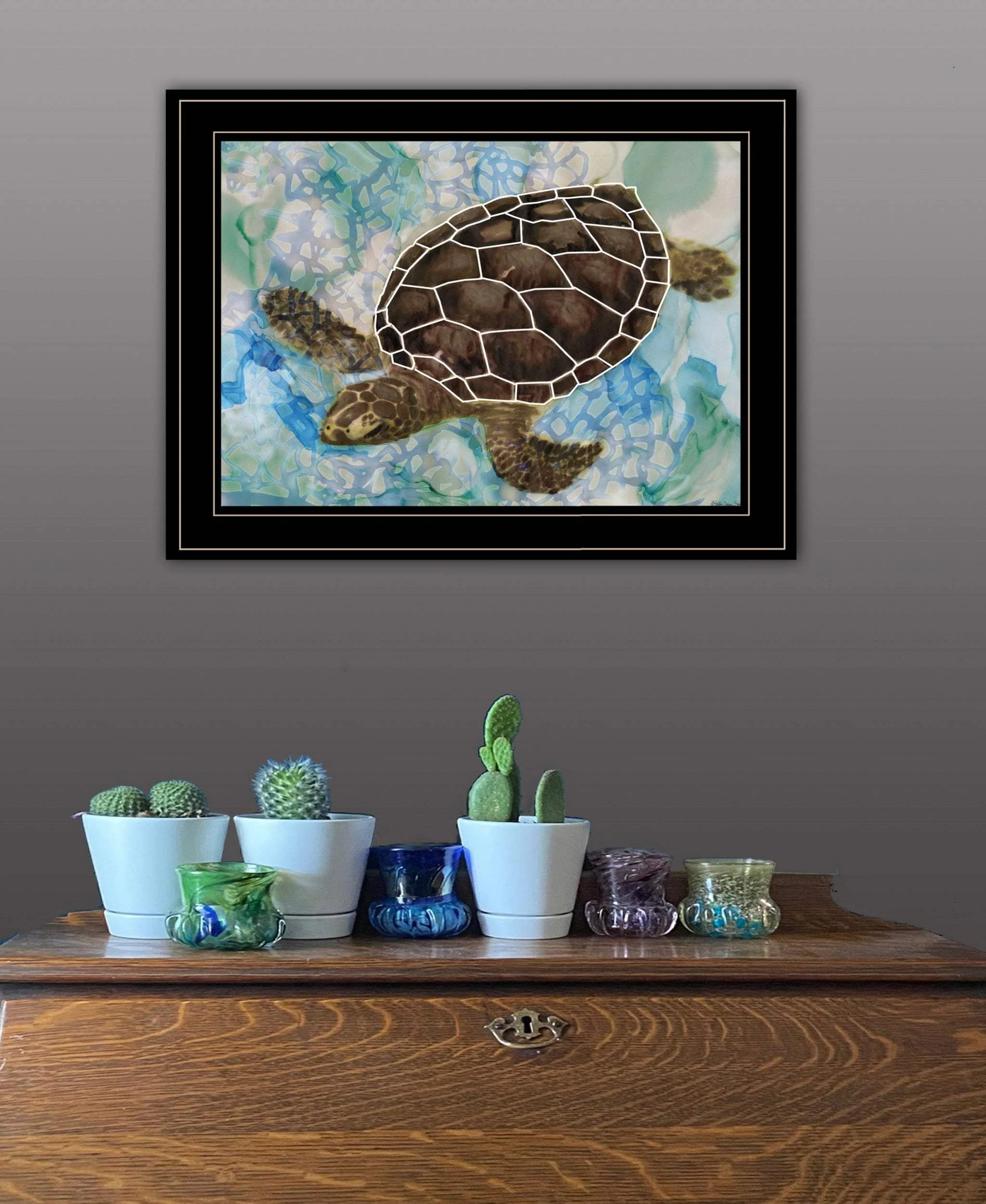 Sea Turtles Collage II 2 Black Framed Print Wall Art - Image 5