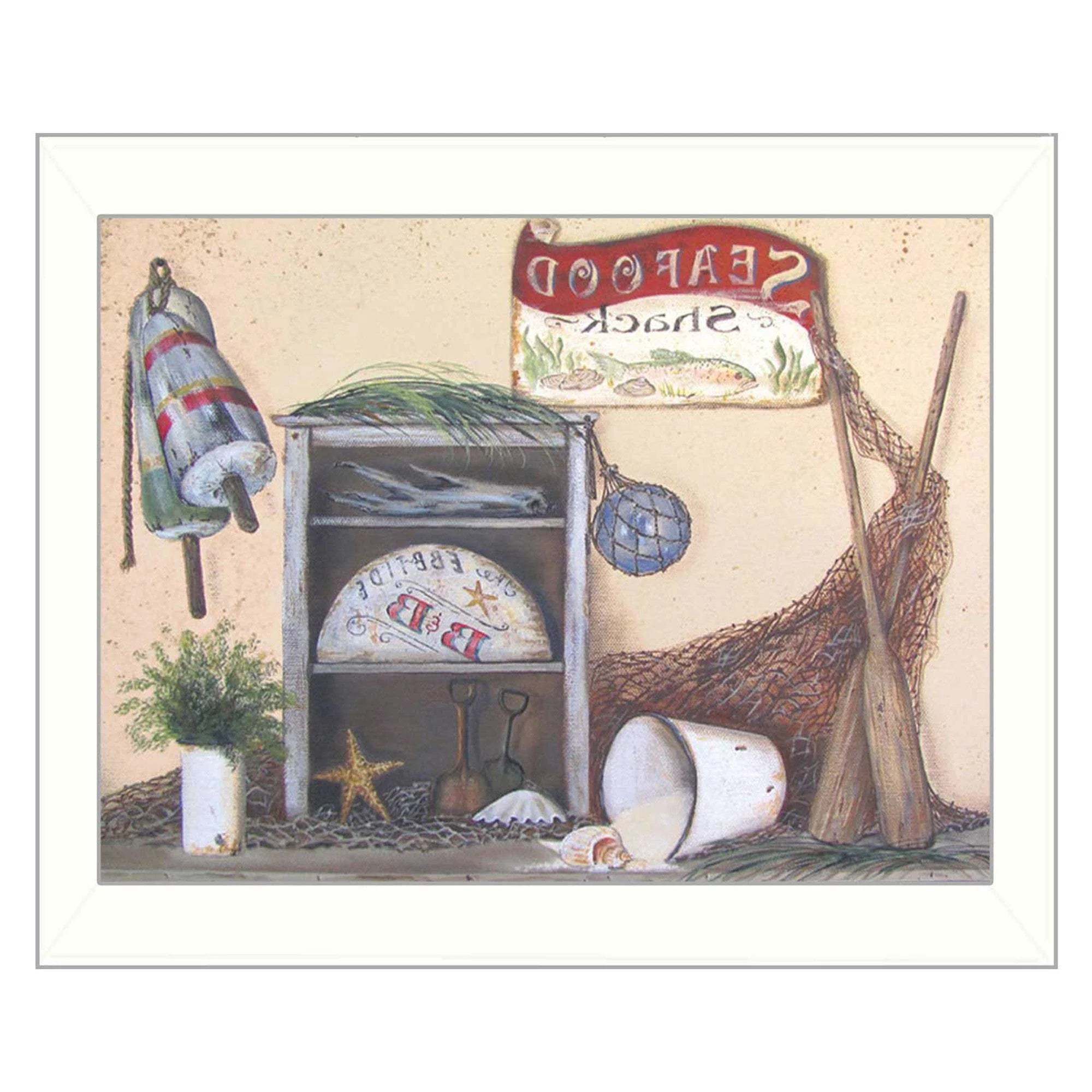 Seafood Shack White Picture Frame Print Kitchen Wall Art - Image 3