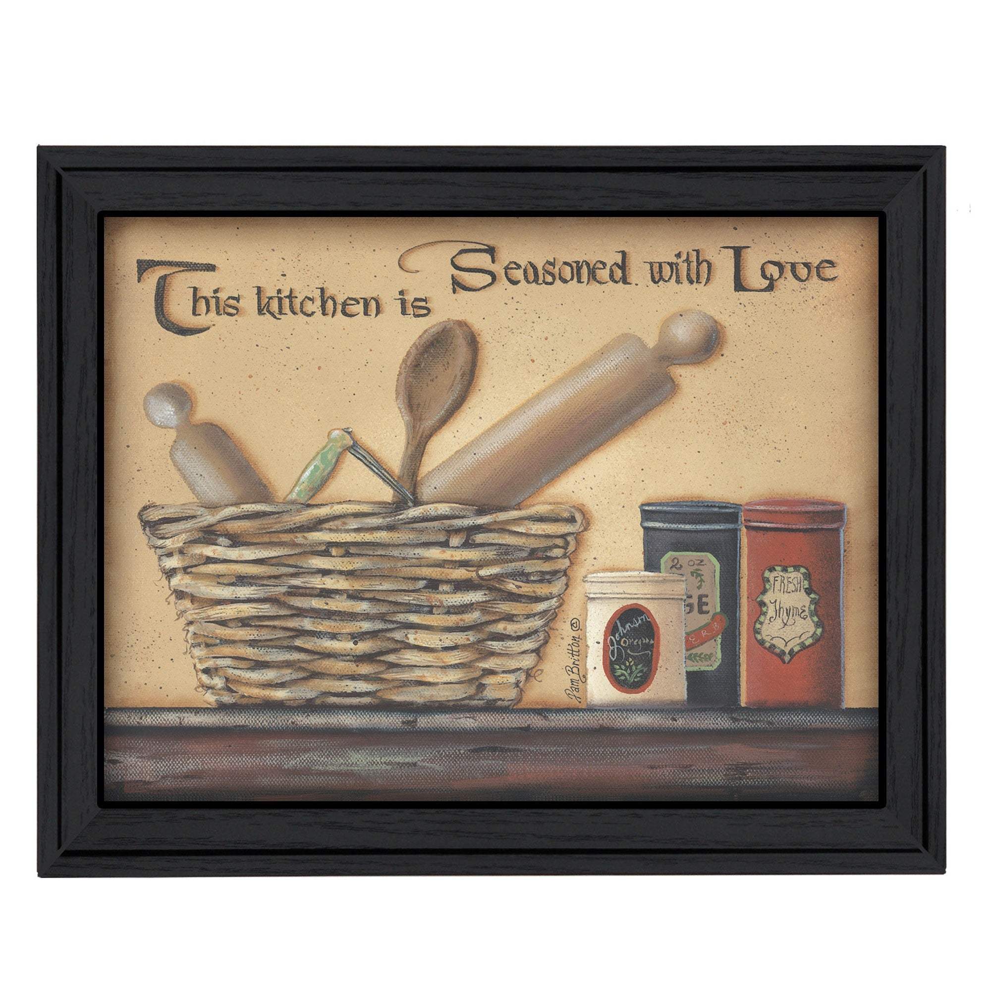 Seasoned with Love Black Framed Print Kitchen Wall Art - Image 2