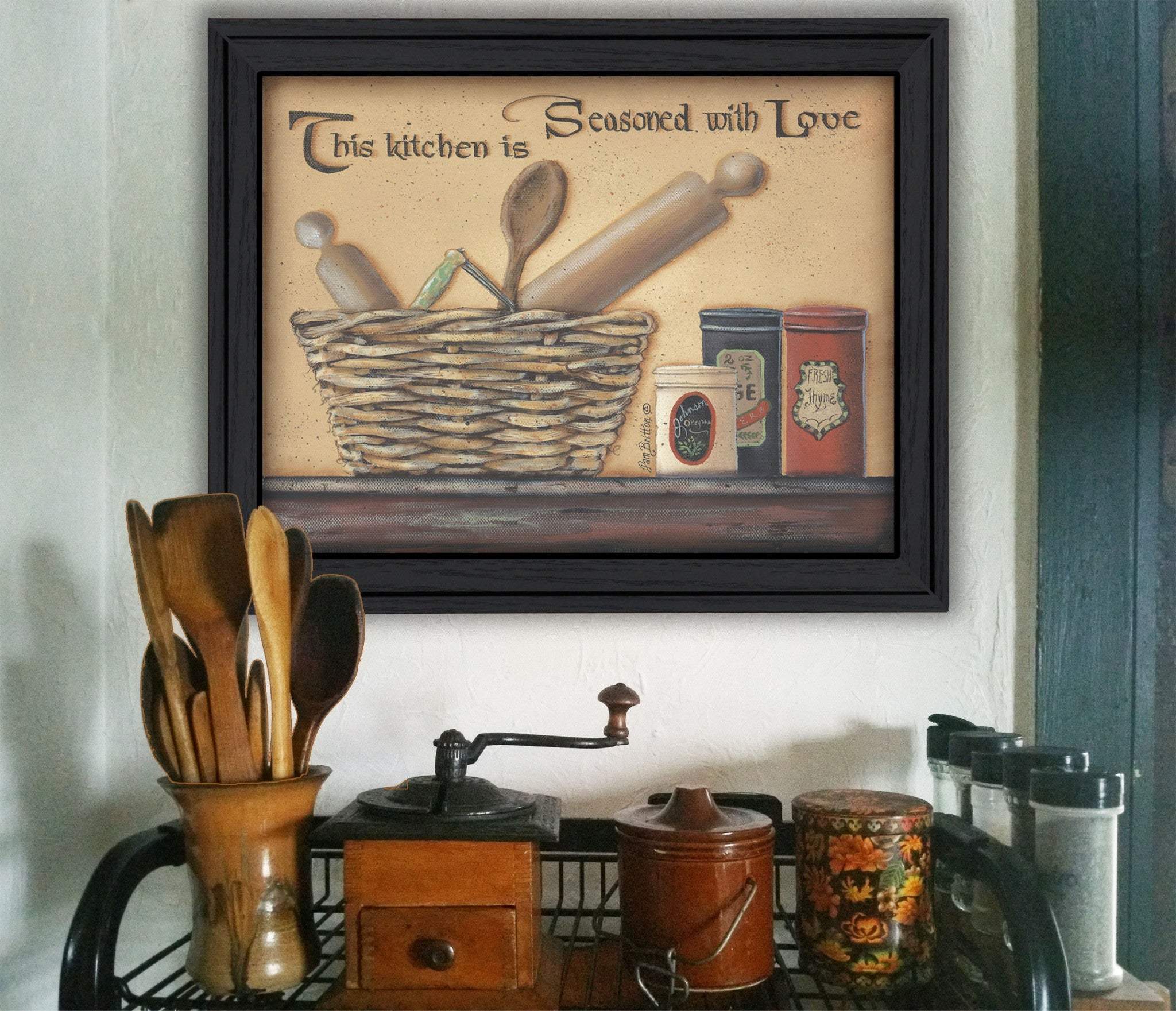 Seasoned with Love Black Framed Print Kitchen Wall Art - Image 4