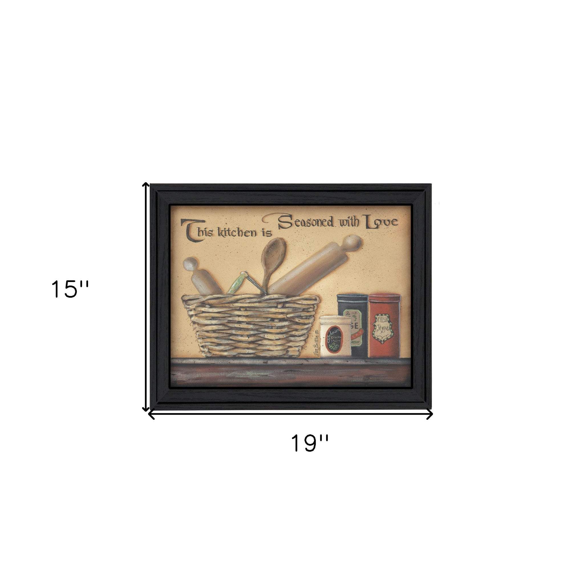 Seasoned with Love Black Framed Print Kitchen Wall Art - Image 5
