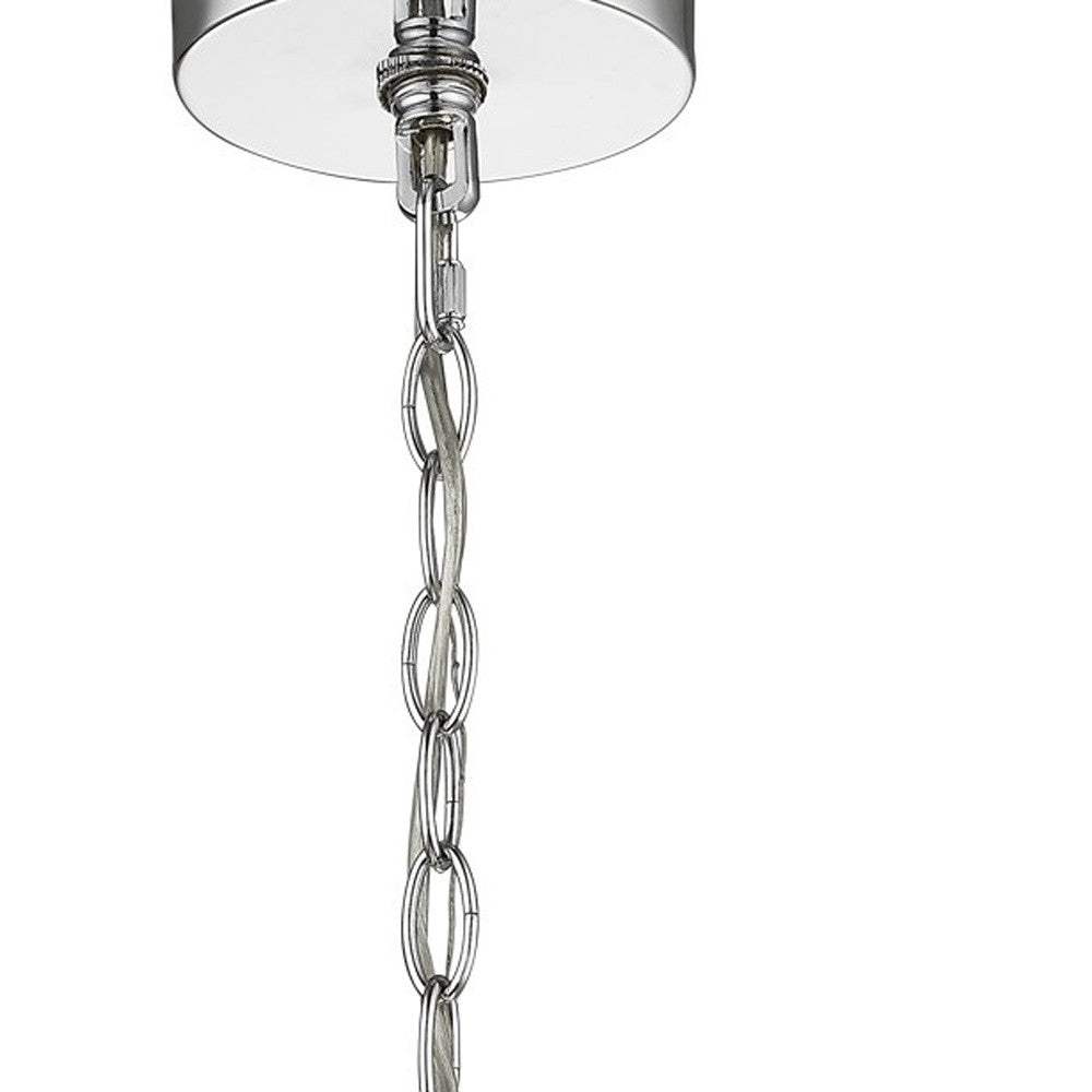 Selene 6-Light Polished Chrome Pendant With Overlapping Frosted White Glass Discs Shade - Image 3