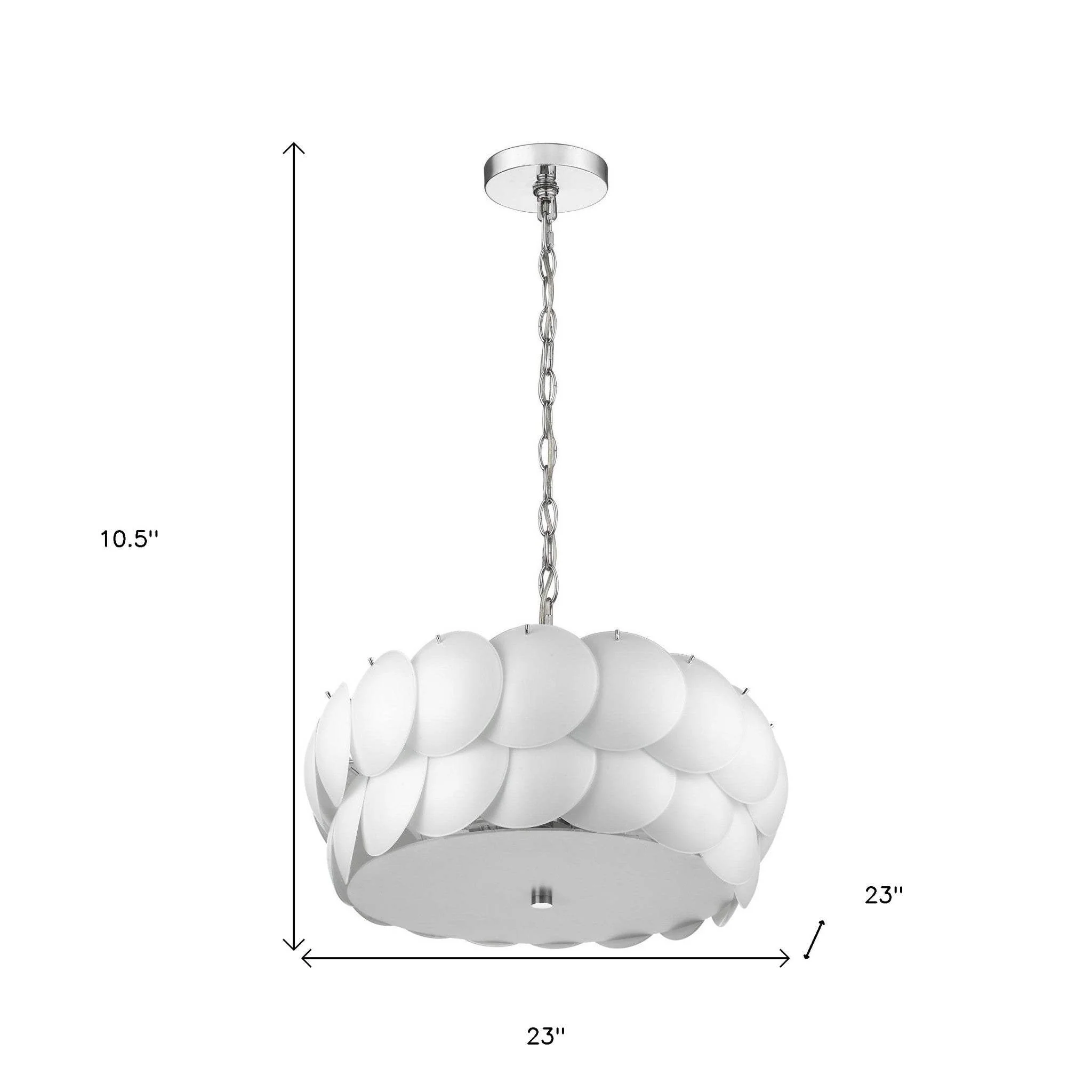 Selene 6-Light Polished Chrome Pendant With Overlapping Frosted White Glass Discs Shade - Image 4