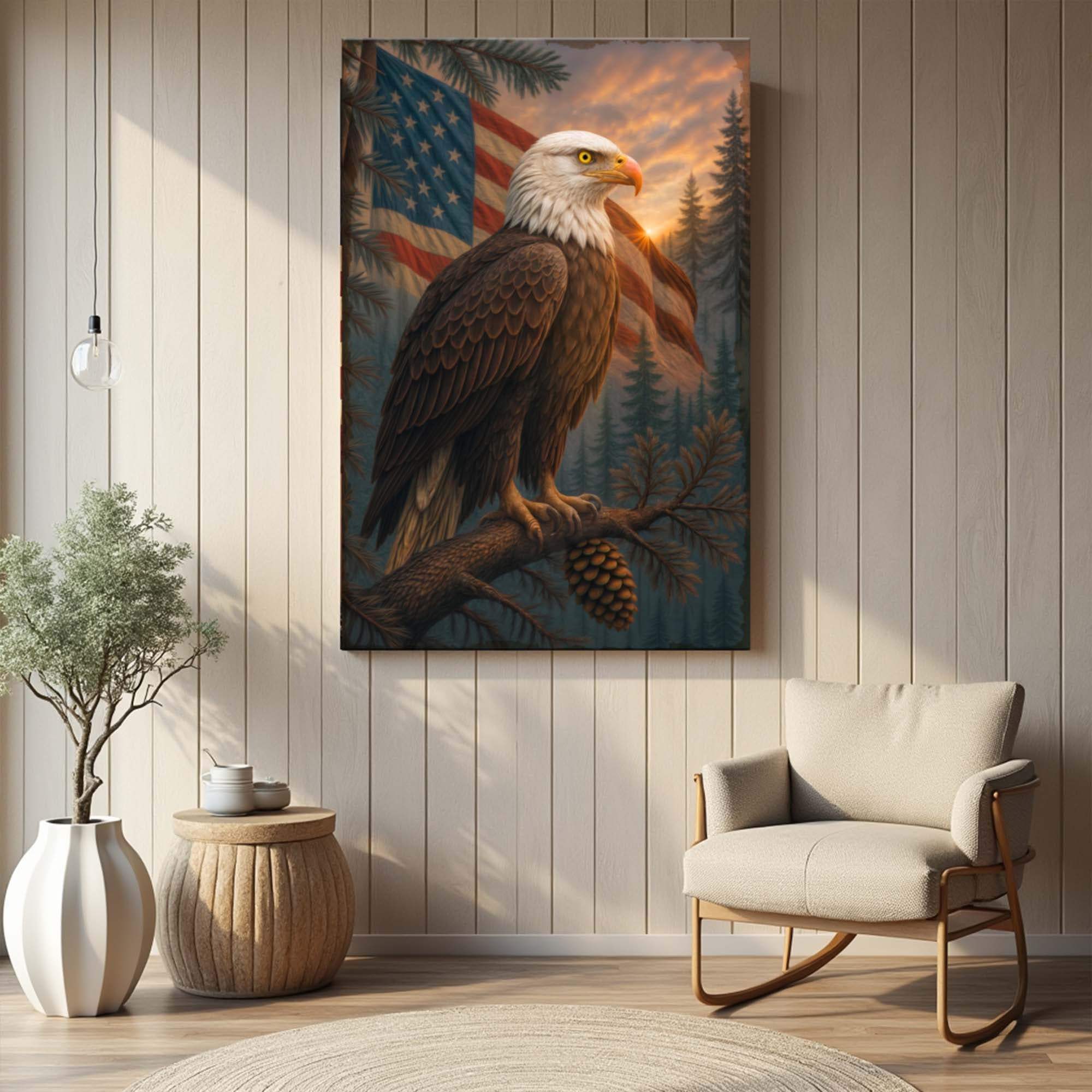 Sentinel of the Pines Eagle Wall Art - Image 3