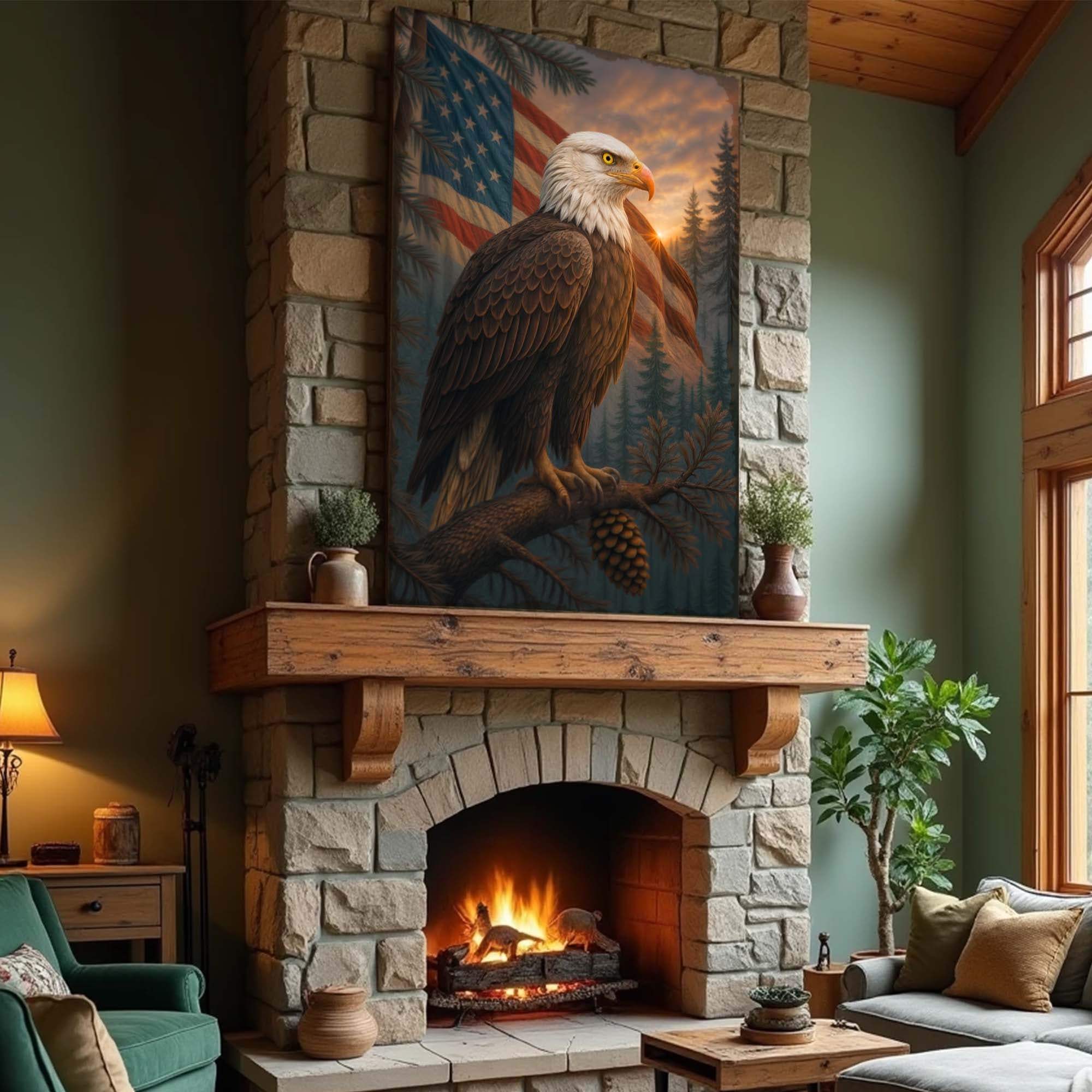 Sentinel of the Pines Eagle Wall Art - Image 4