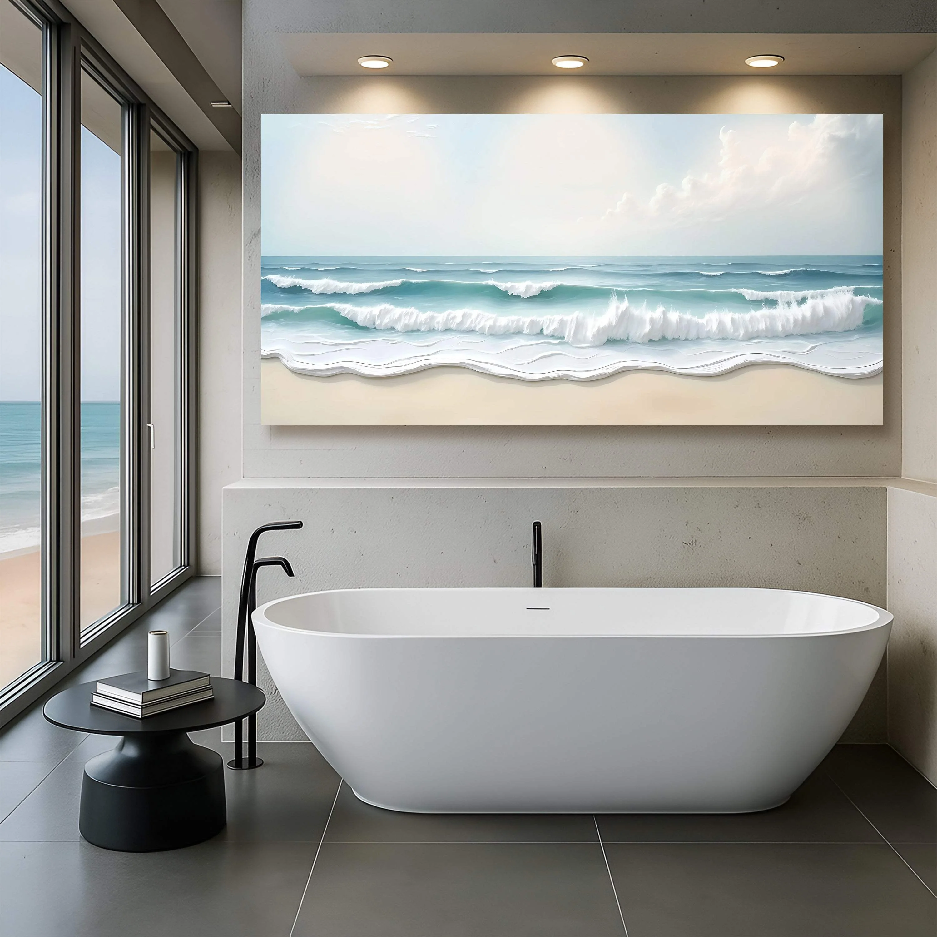Serene Ocean Wave Coastal Wall Art XIV - Image 3