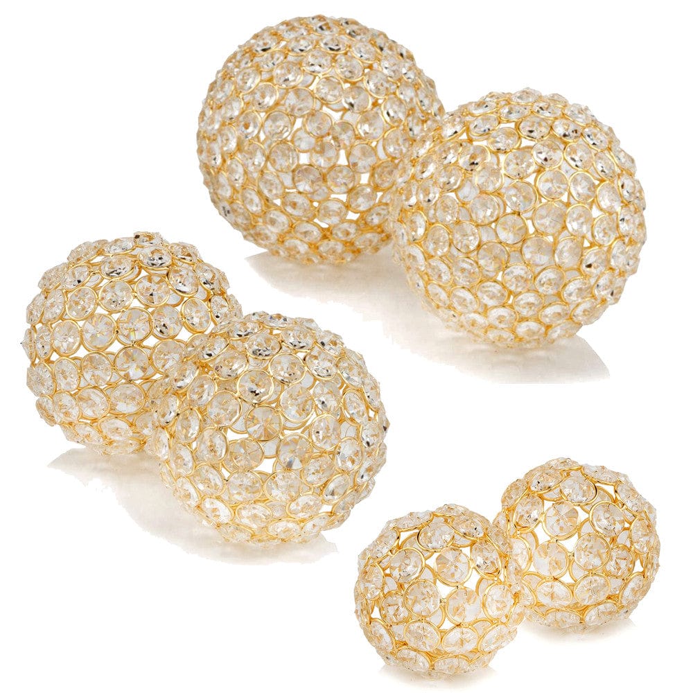 Set Of 2  4" Polished Spheres In Brilliant Shiny Luster Finished And Golden Frame - Image 2