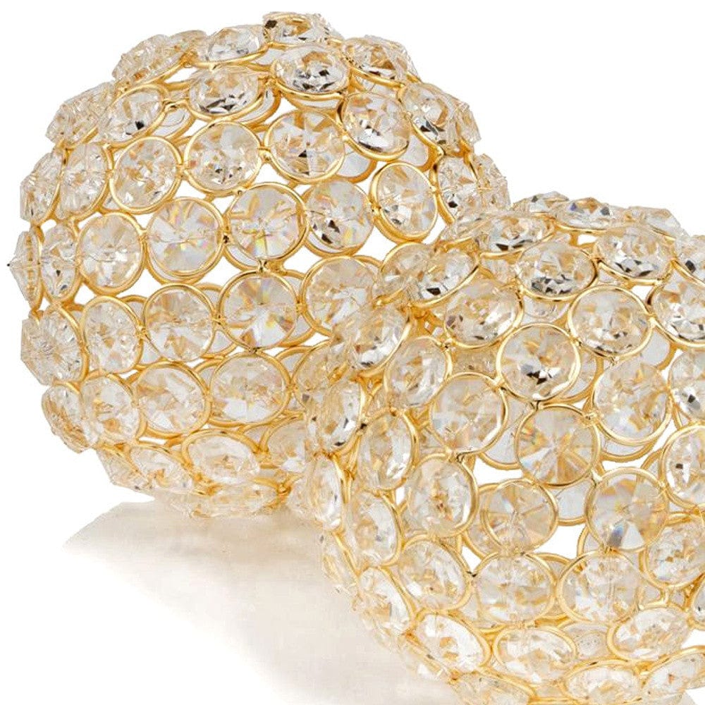 Set Of 2  4" Polished Spheres In Brilliant Shiny Luster Finished And Golden Frame - Image 4