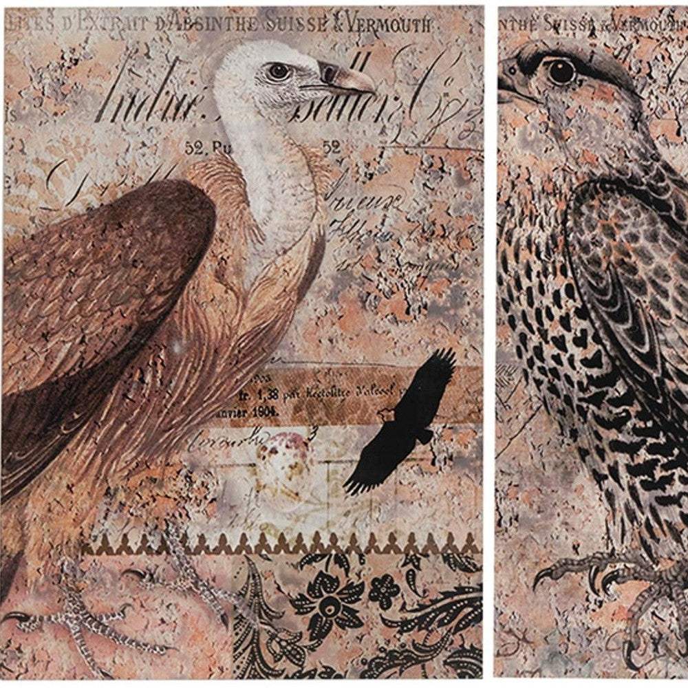 Set of 2 Antique Post Card Birds Wall Art - Image 2