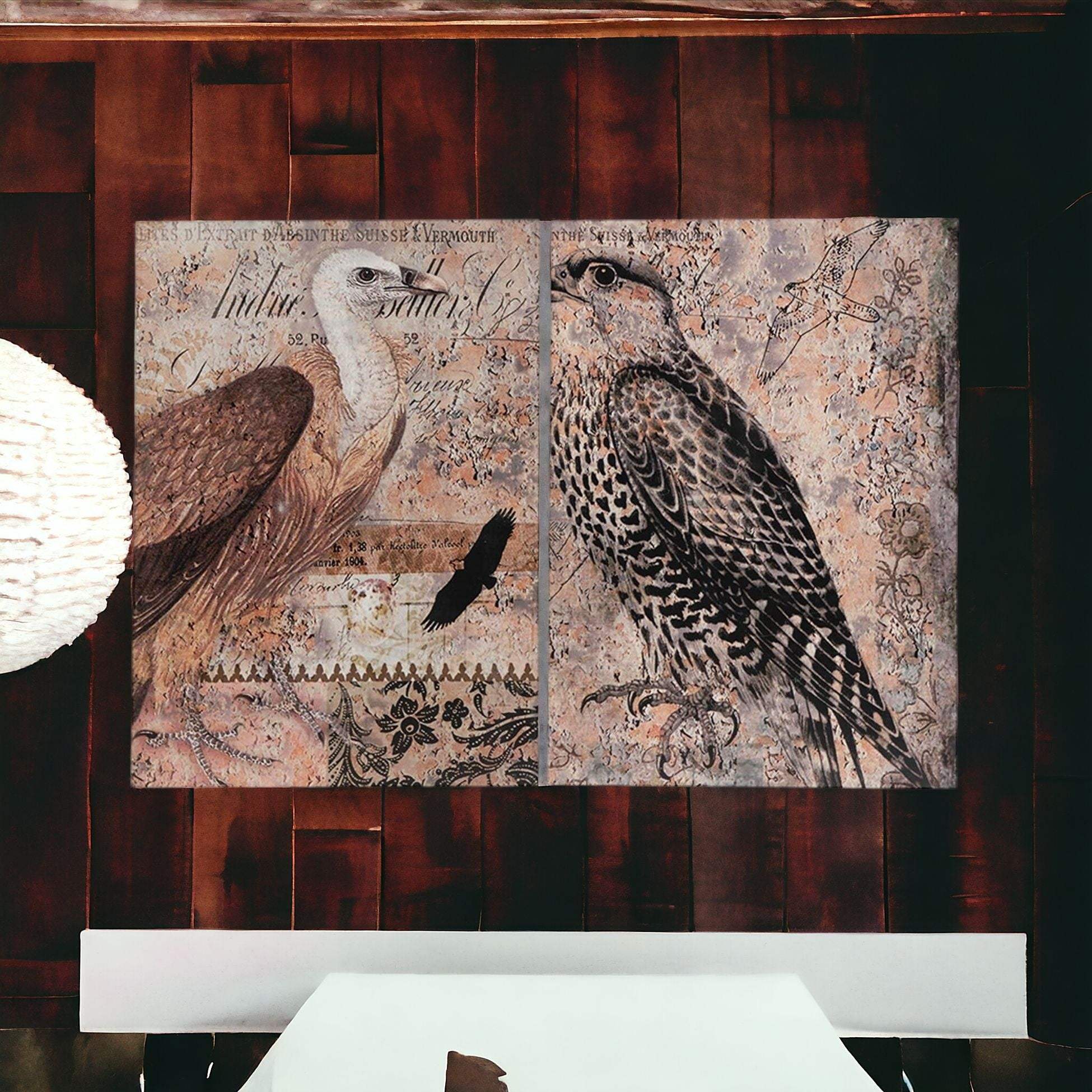 Set of 2 Antique Post Card Birds Wall Art - Image 5
