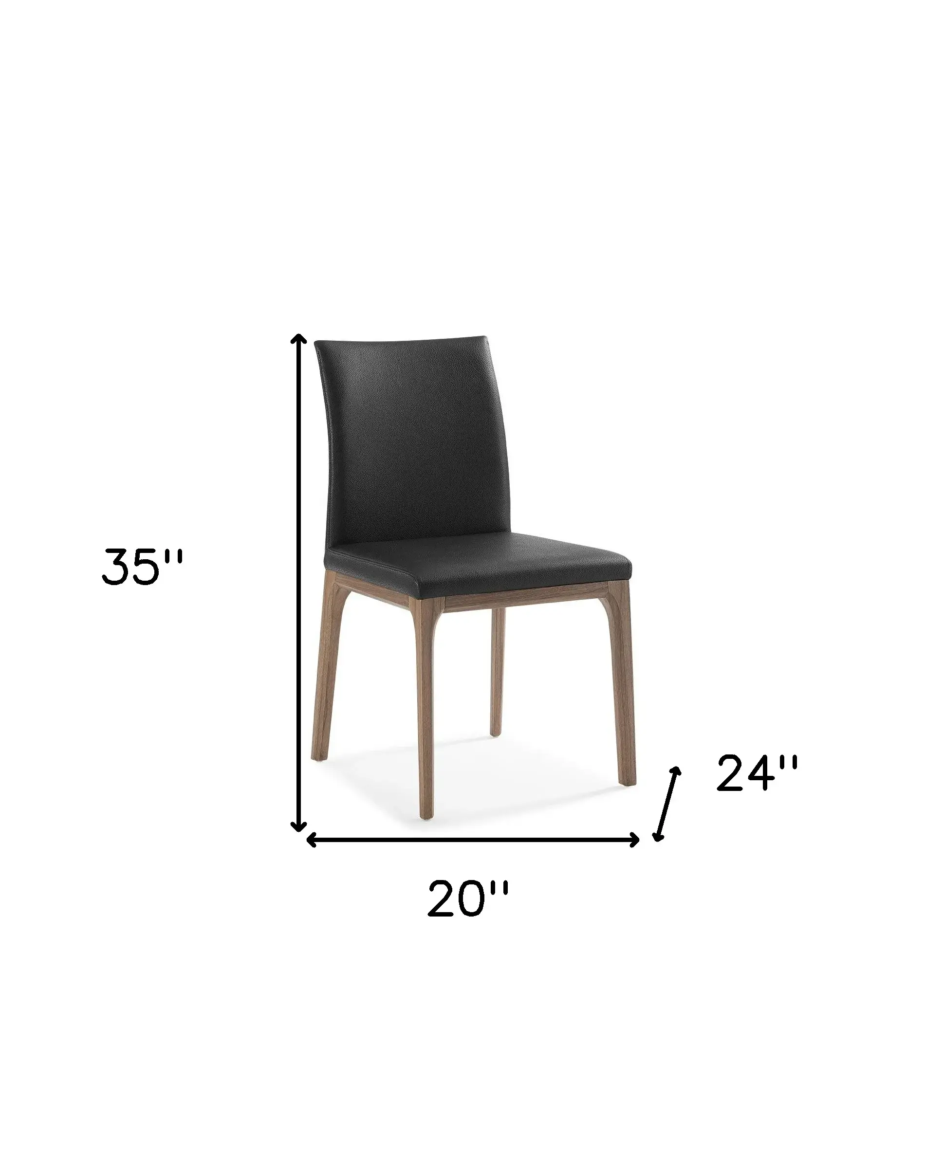 Set Of 2 Black Faux Leather Dining Chairs - Image 5