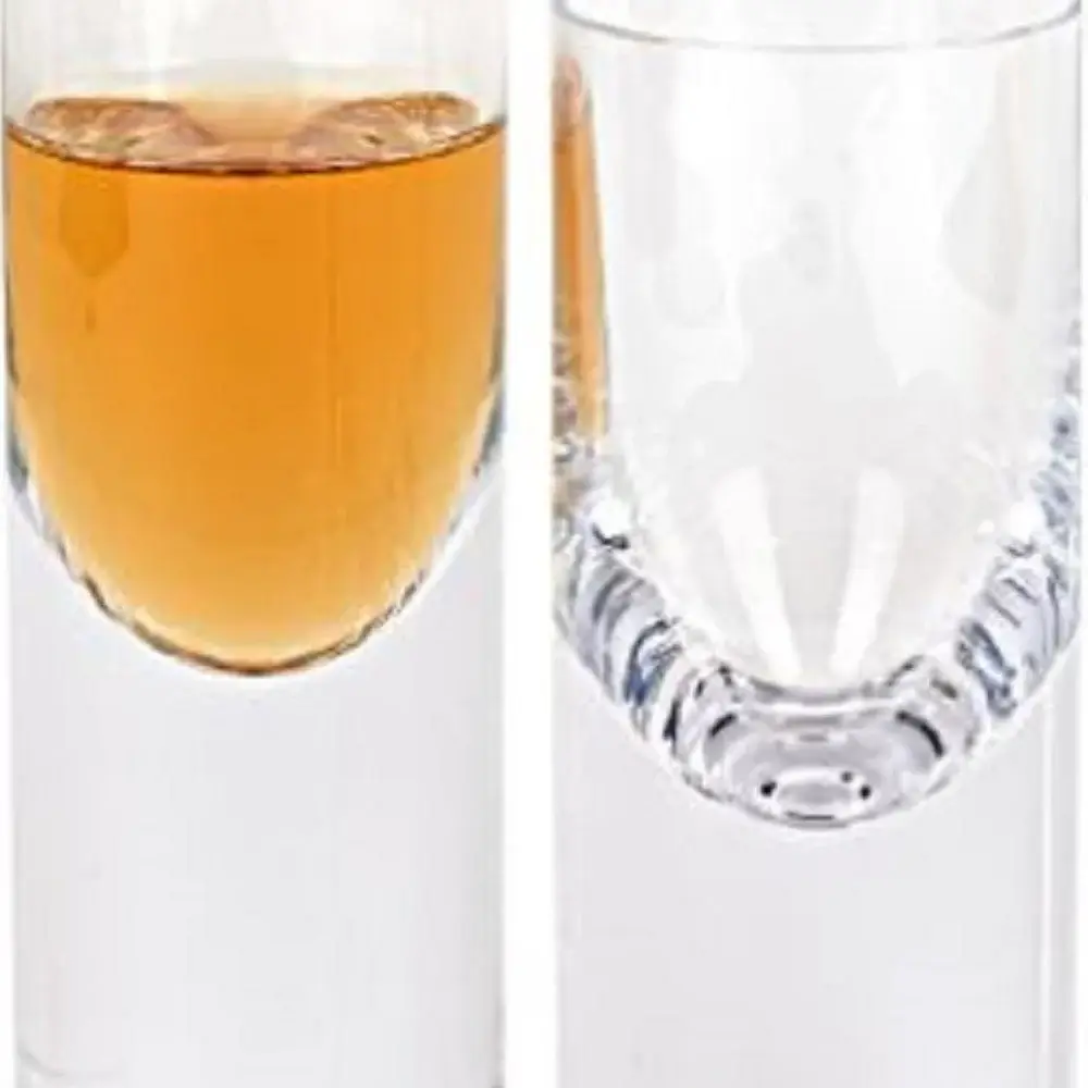 Set Of 2 Mouth Blown Crystal Long Shot Glasses - Image 4