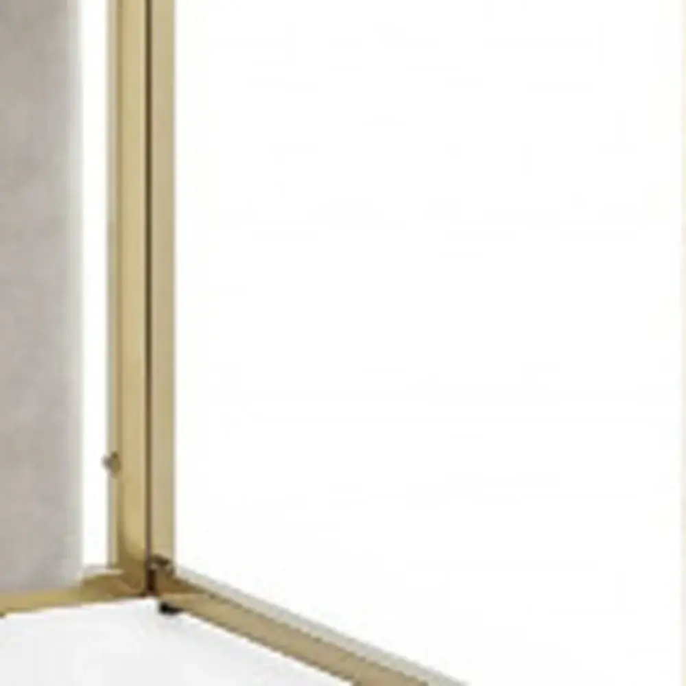 Set Of 2 Ultra Modern Beige Suede And Gold Dining Chairs - Image 6