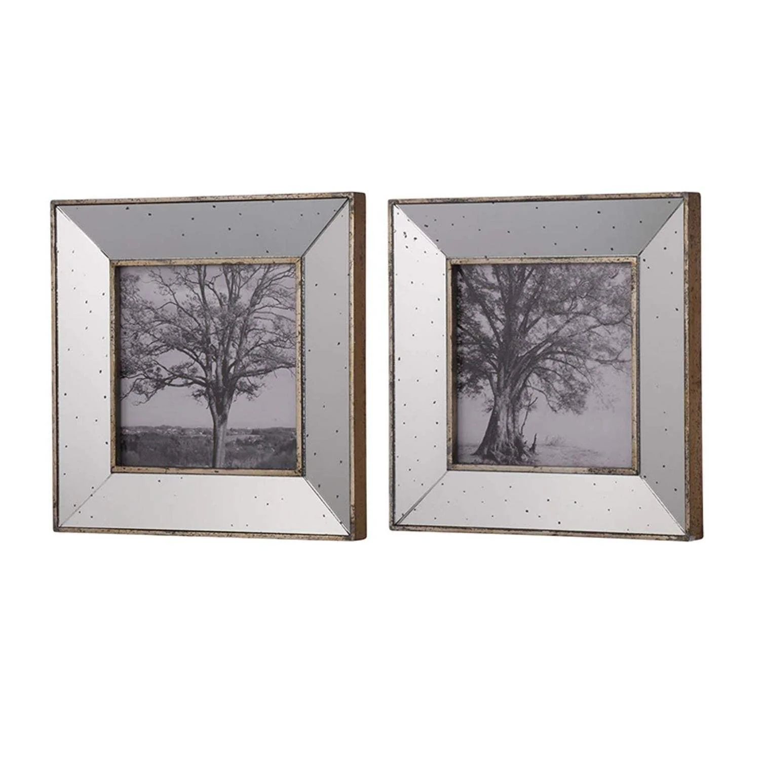 Set of 2 Vintage Style Mirrored Square Picture Frames - Image 2
