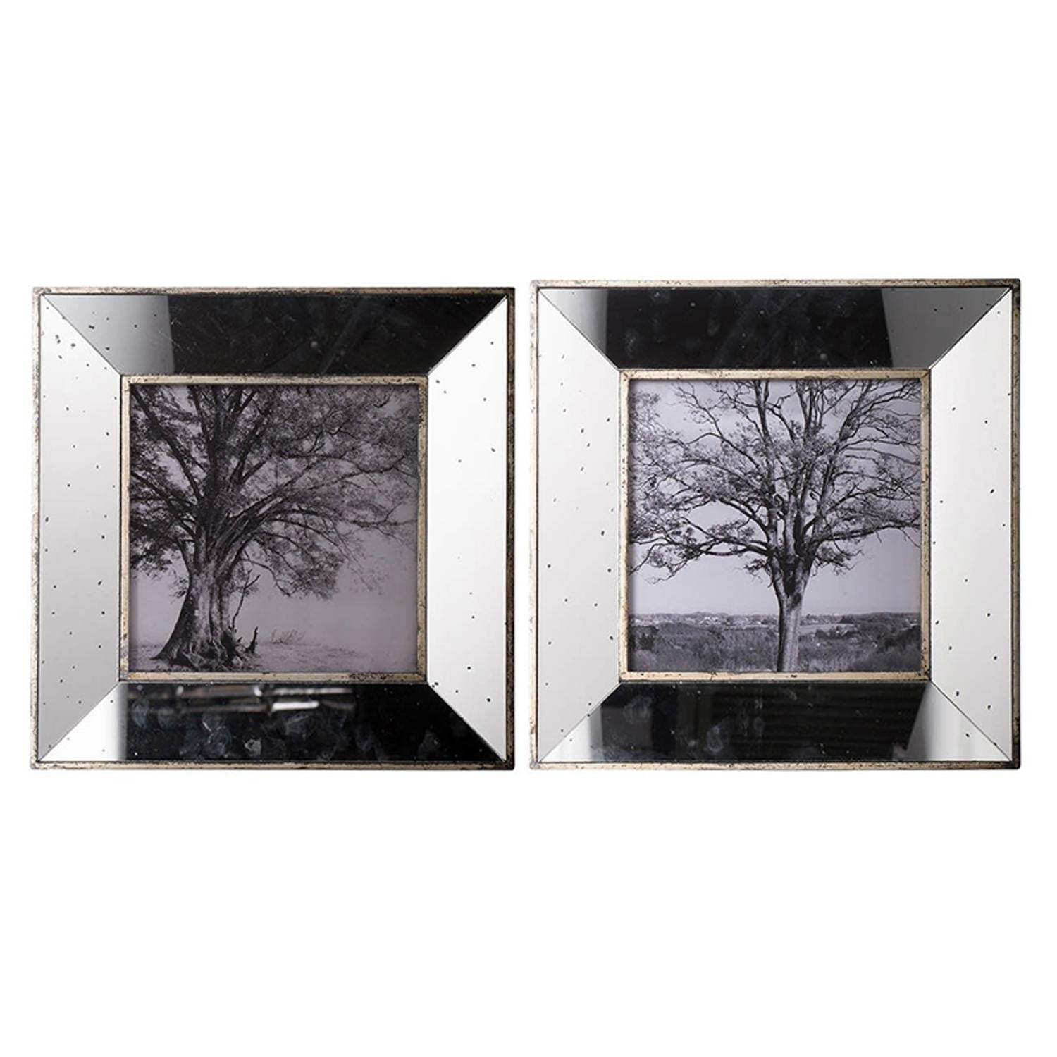 Set of 2 Vintage Style Mirrored Square Picture Frames - Image 3