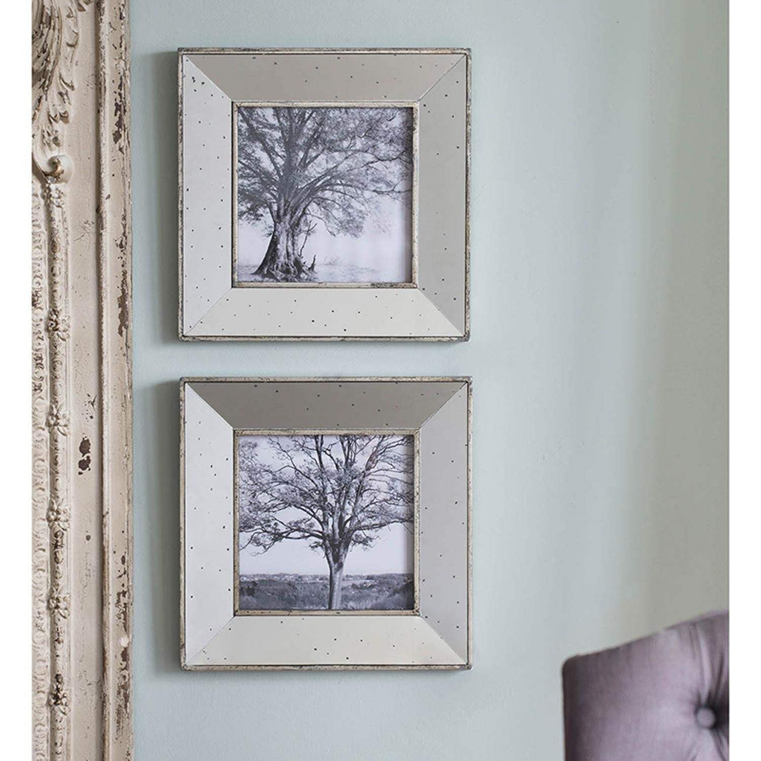 Set of 2 Vintage Style Mirrored Square Picture Frames - Image 4