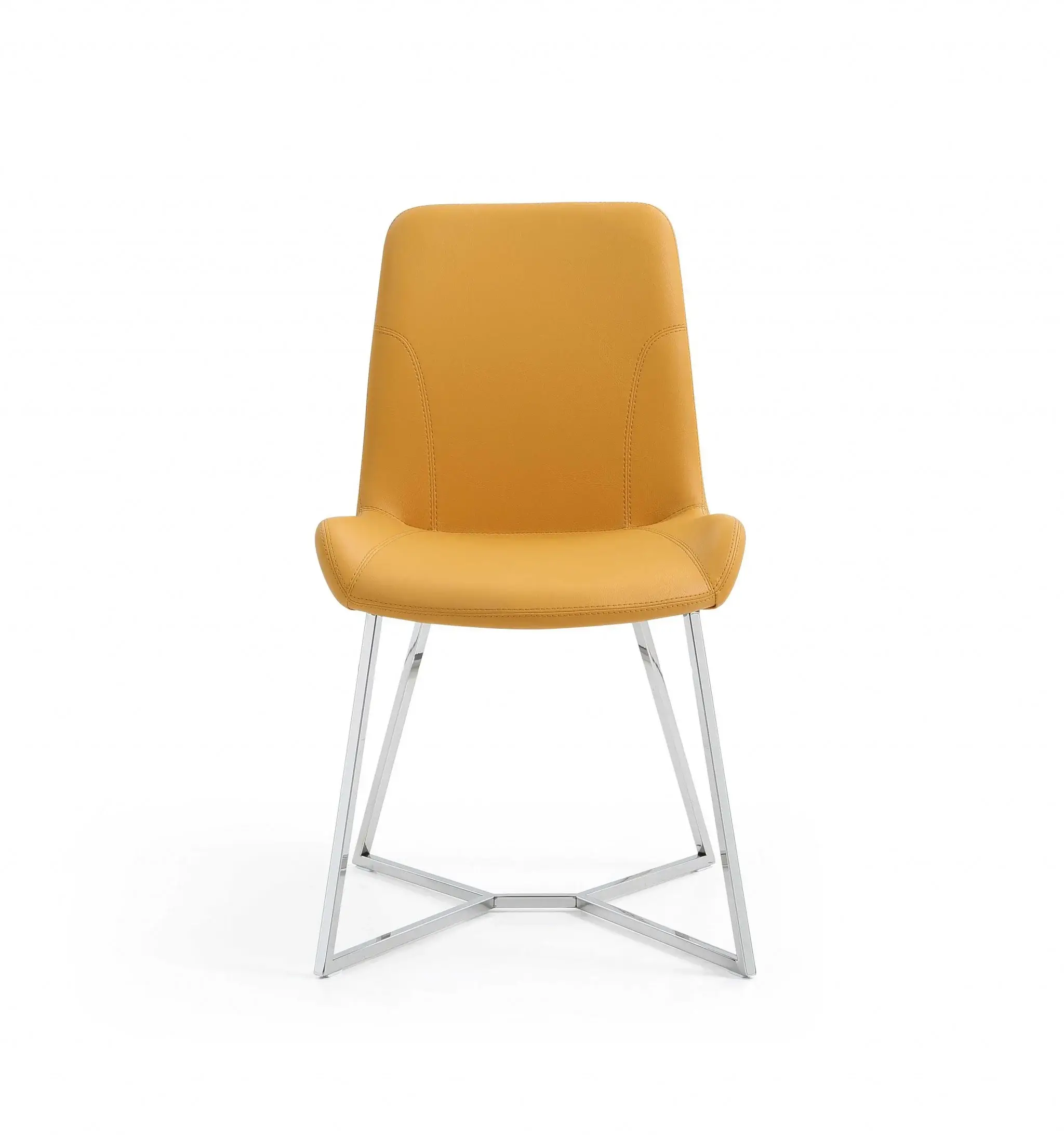 Set Of 2 Yellow Faux Leather Dining Chairs - Image 5