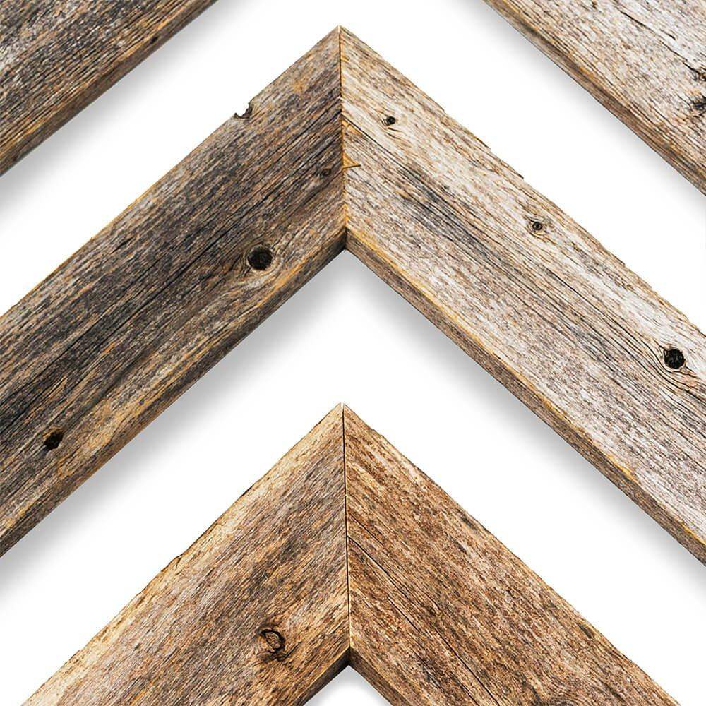 Set Of 3 White Wash Reclaimed Wood Chevron Arrow - Image 5