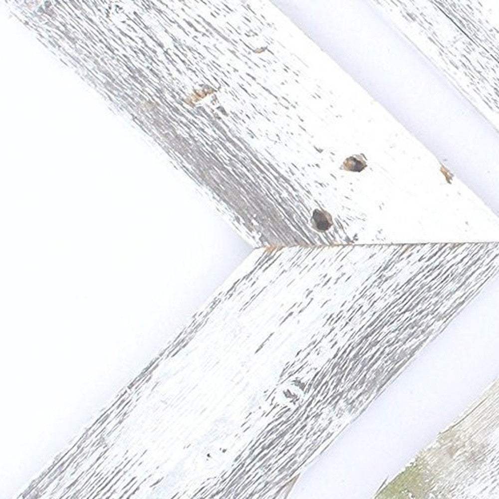 Set Of 3 White Wash Reclaimed Wood Chevron Arrow - Image 6
