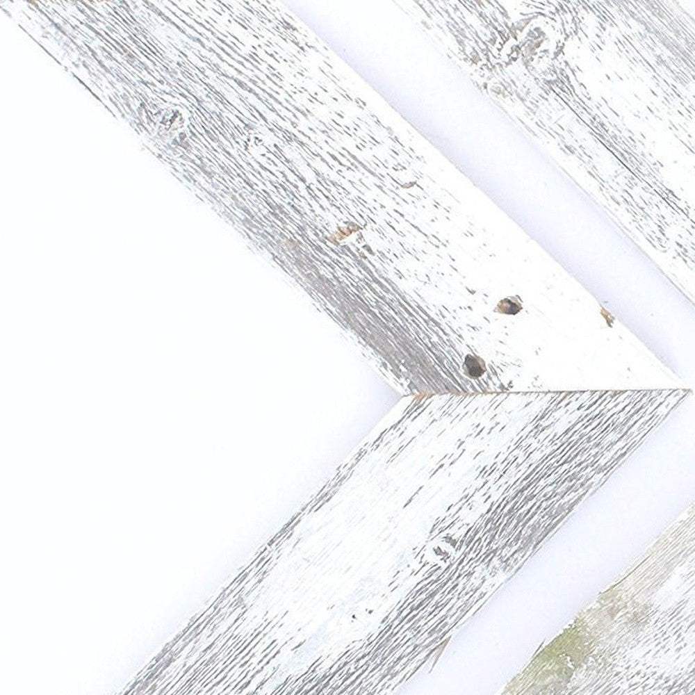 Set Of 3 White Wash Reclaimed Wood Chevron Arrow - Image 7