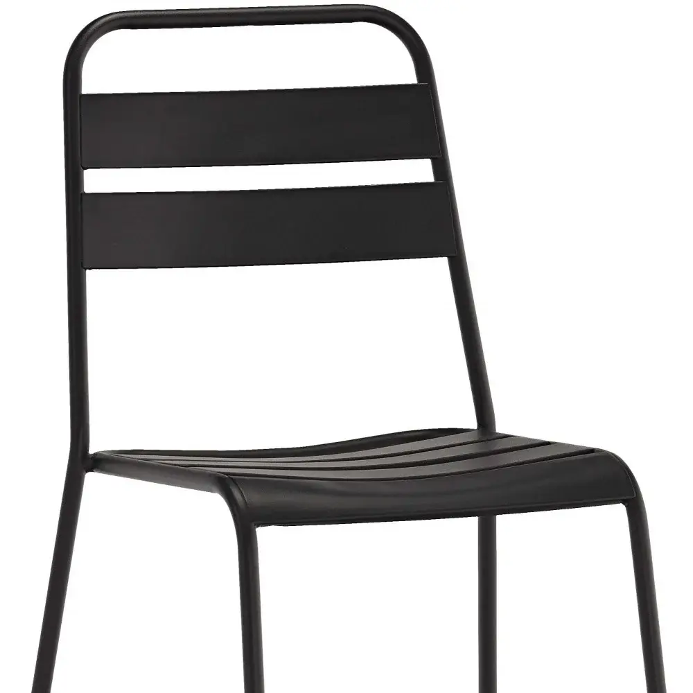 Set Of 4 Gray Stacking Aluminum Armless Chairs - Image 5