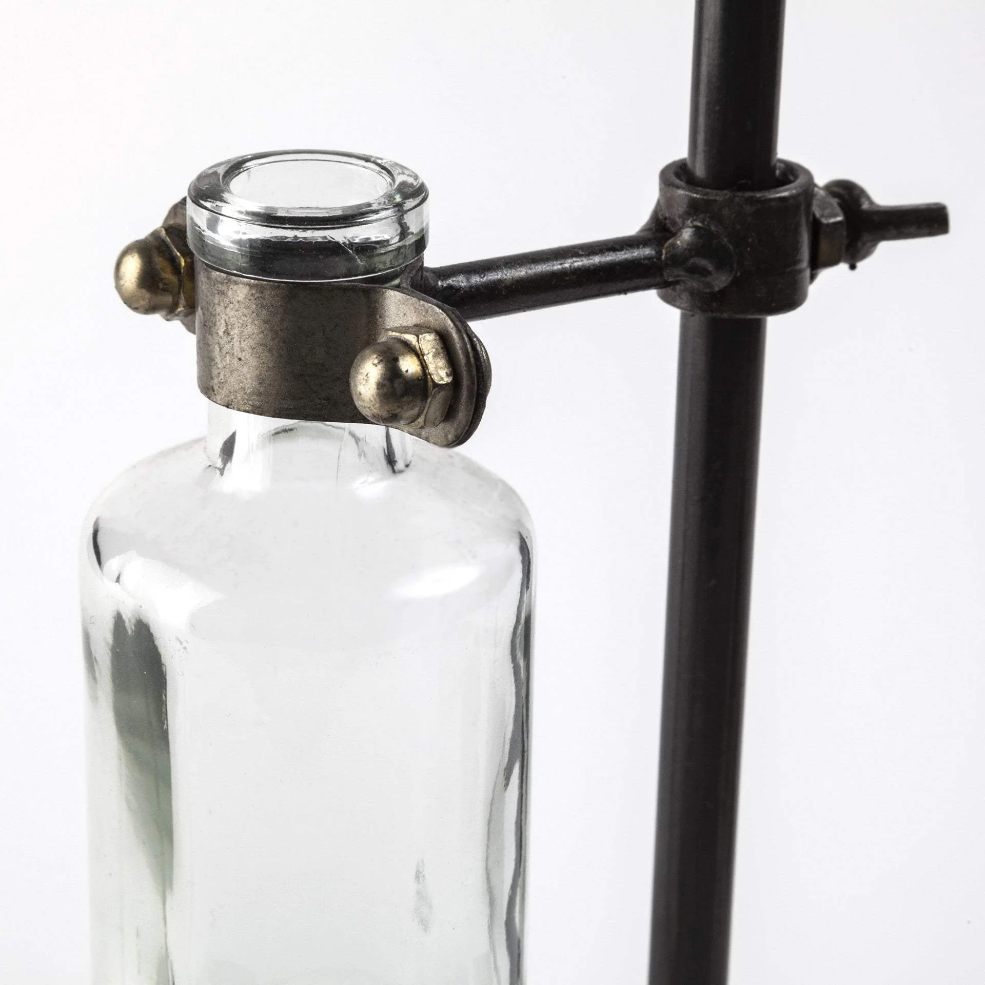 Set of Five Test Tube Vases with Metal Bases - Image 5