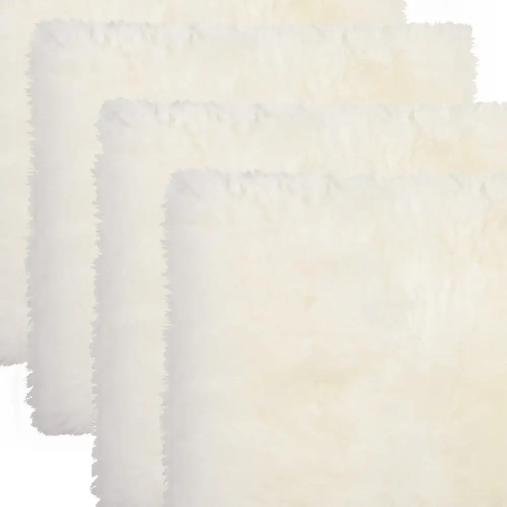 Set Of Four 17" X 17" Natural Wool Solid Color Chair Pads - Image 4