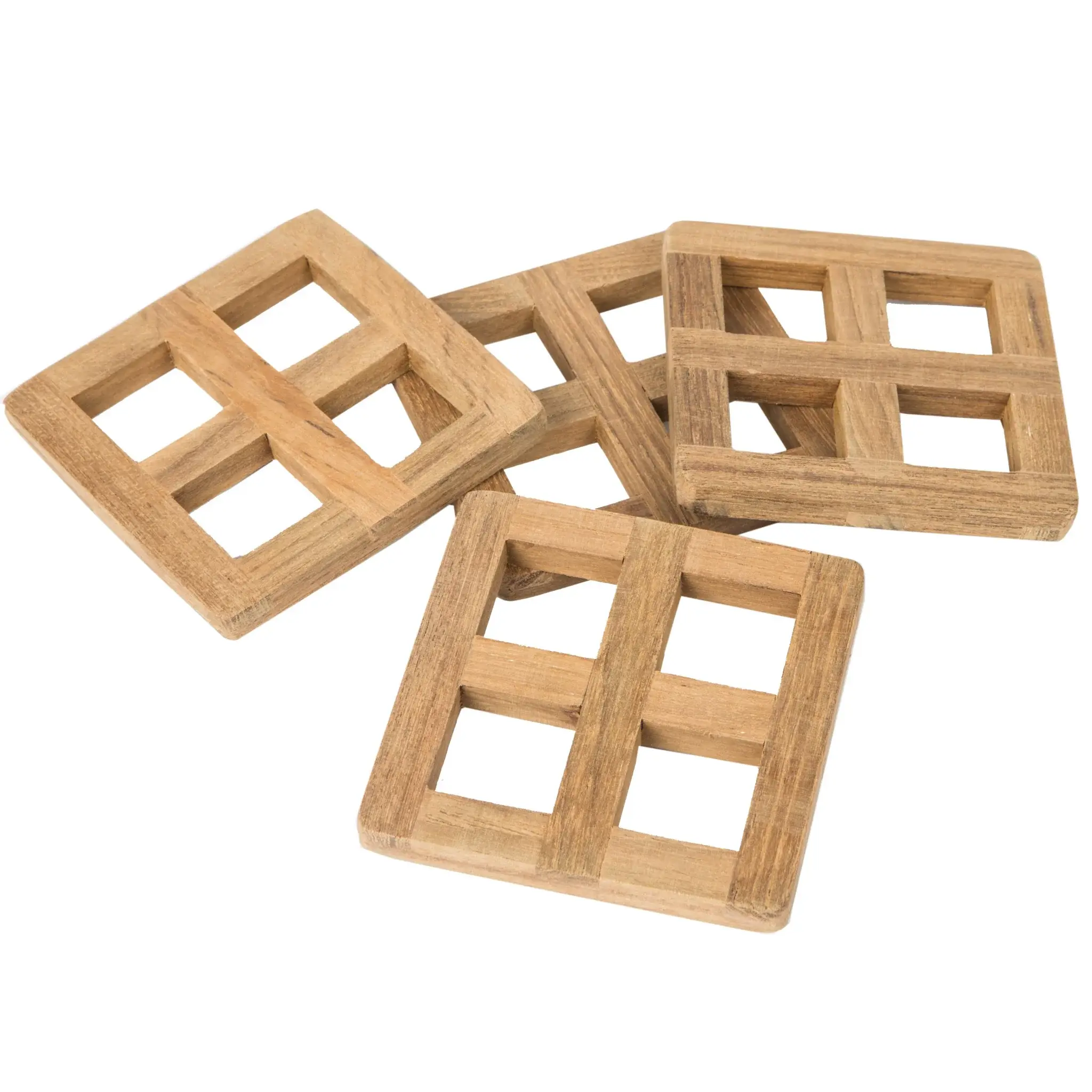 set of four 3.00 " Square Wood Coaster - Image 2
