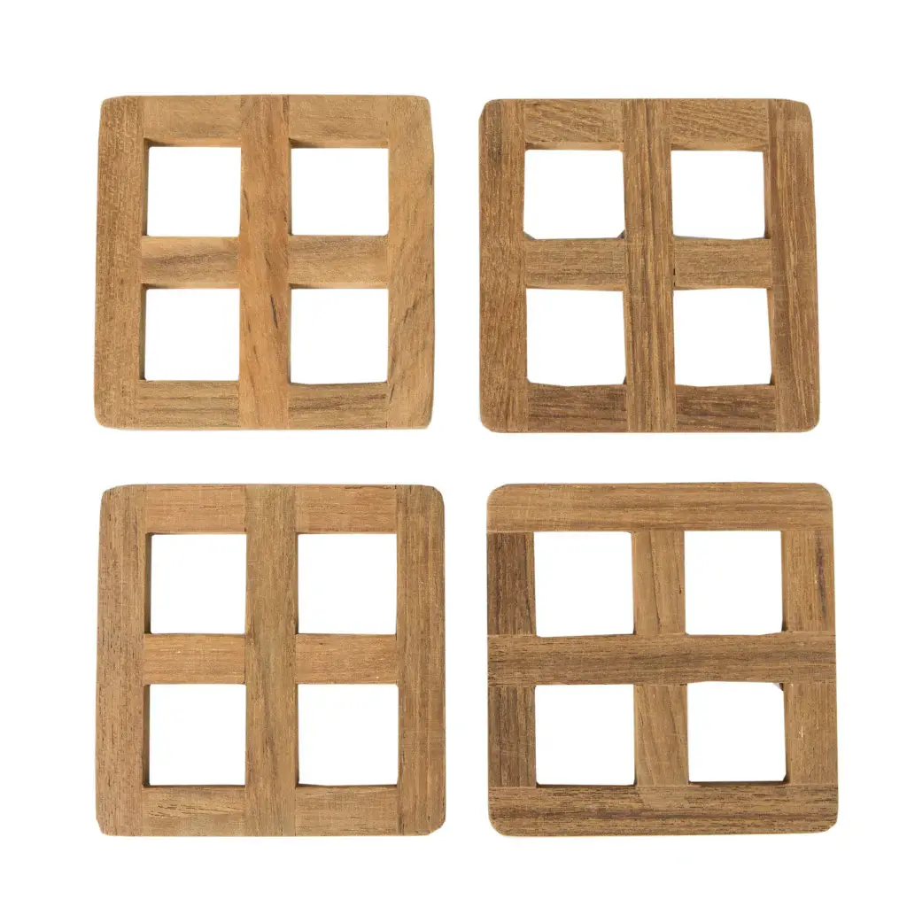 set of four 3.00 " Square Wood Coaster - Image 4