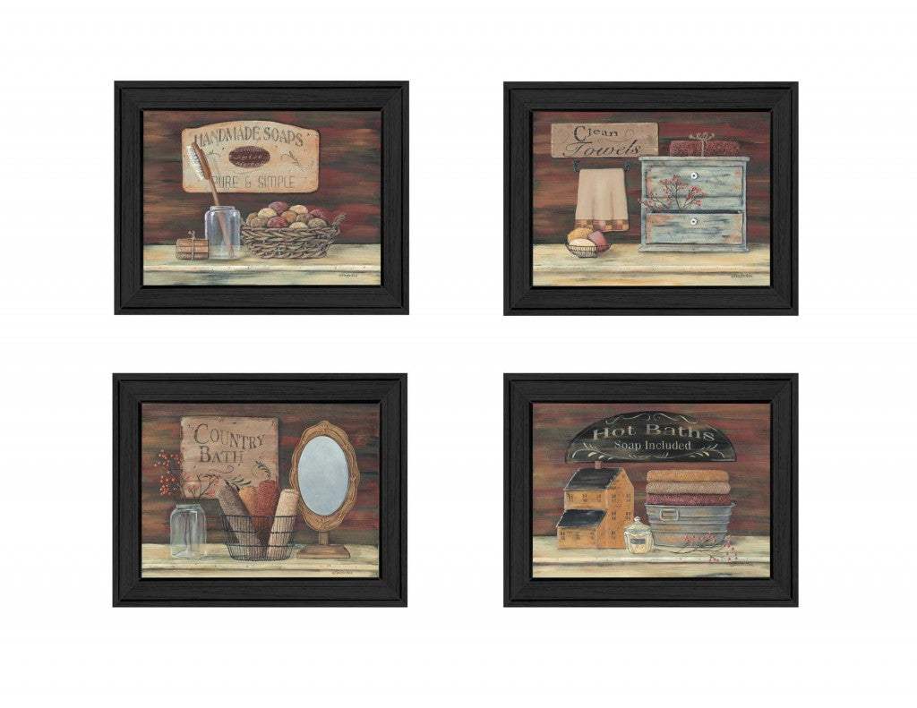 Set Of Four Bathroom I Black Framed Print Bathroom Wall Art - Image 2