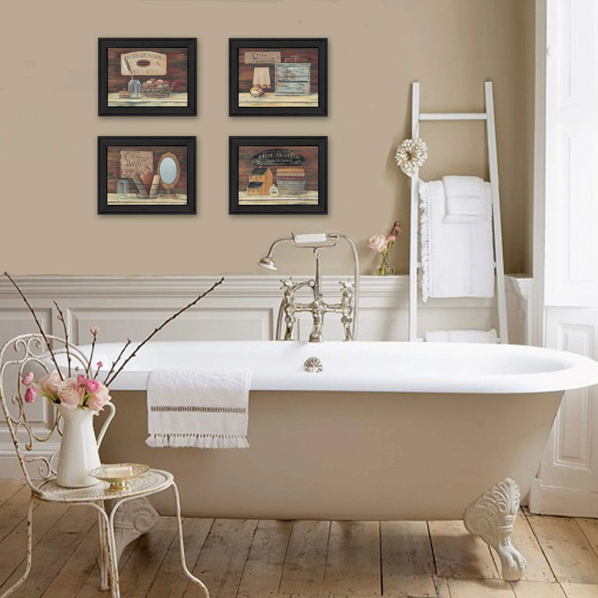 Set Of Four Bathroom I Black Framed Print Bathroom Wall Art - Image 4