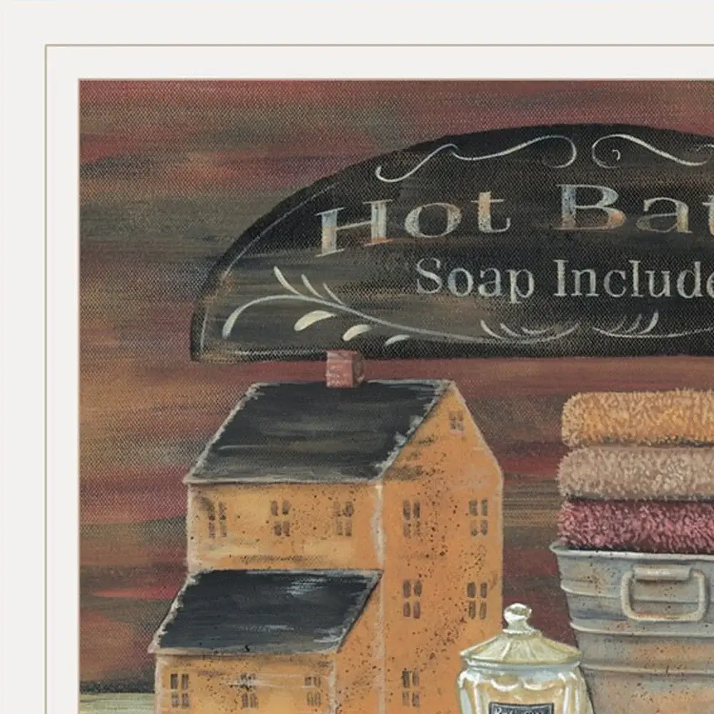 Set Of Four Country Bathroom White Framed Print Bathroom Wall Art - Image 3