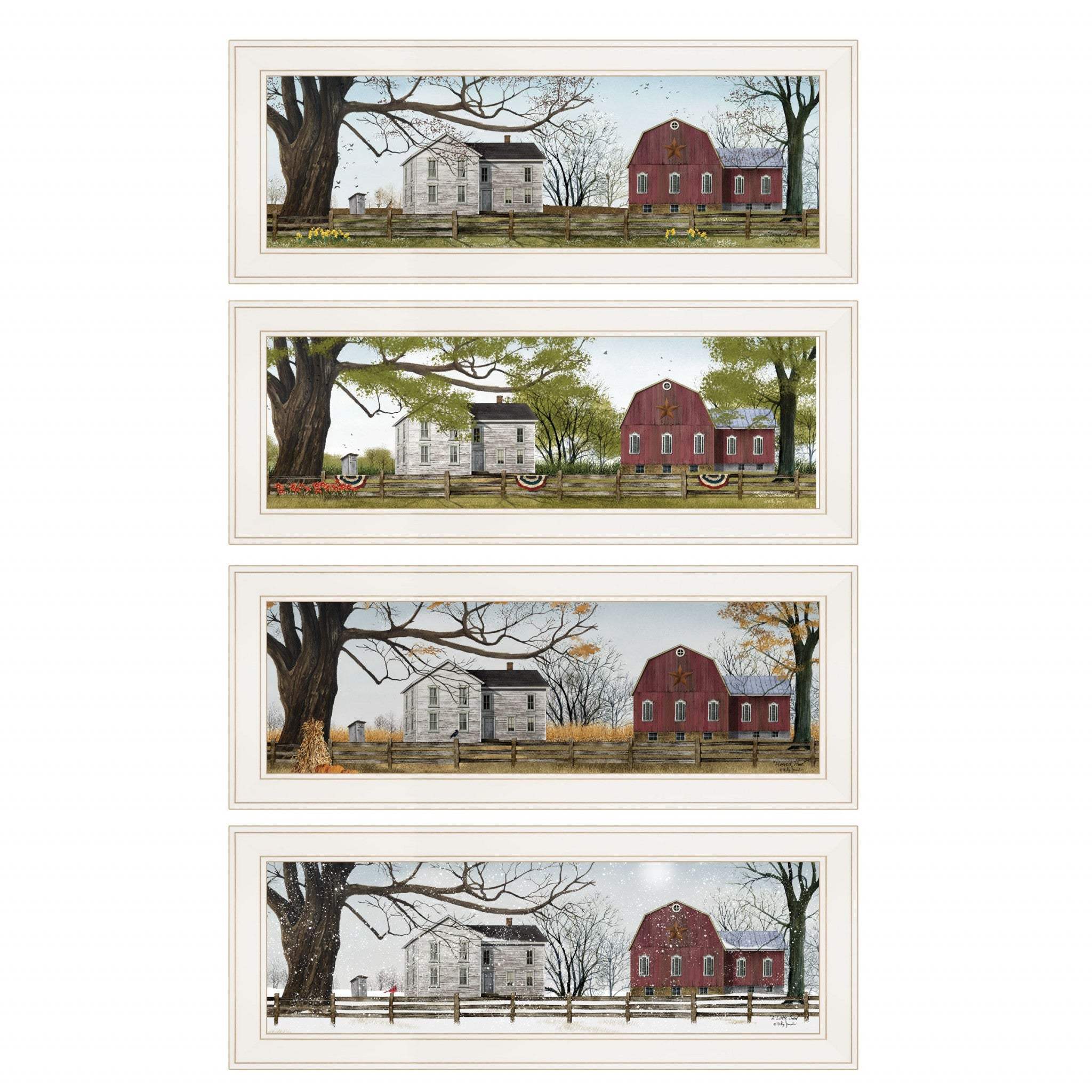 Set Of Four Four Seasons Collection II 1 White Framed Print Wall Art - Image 2