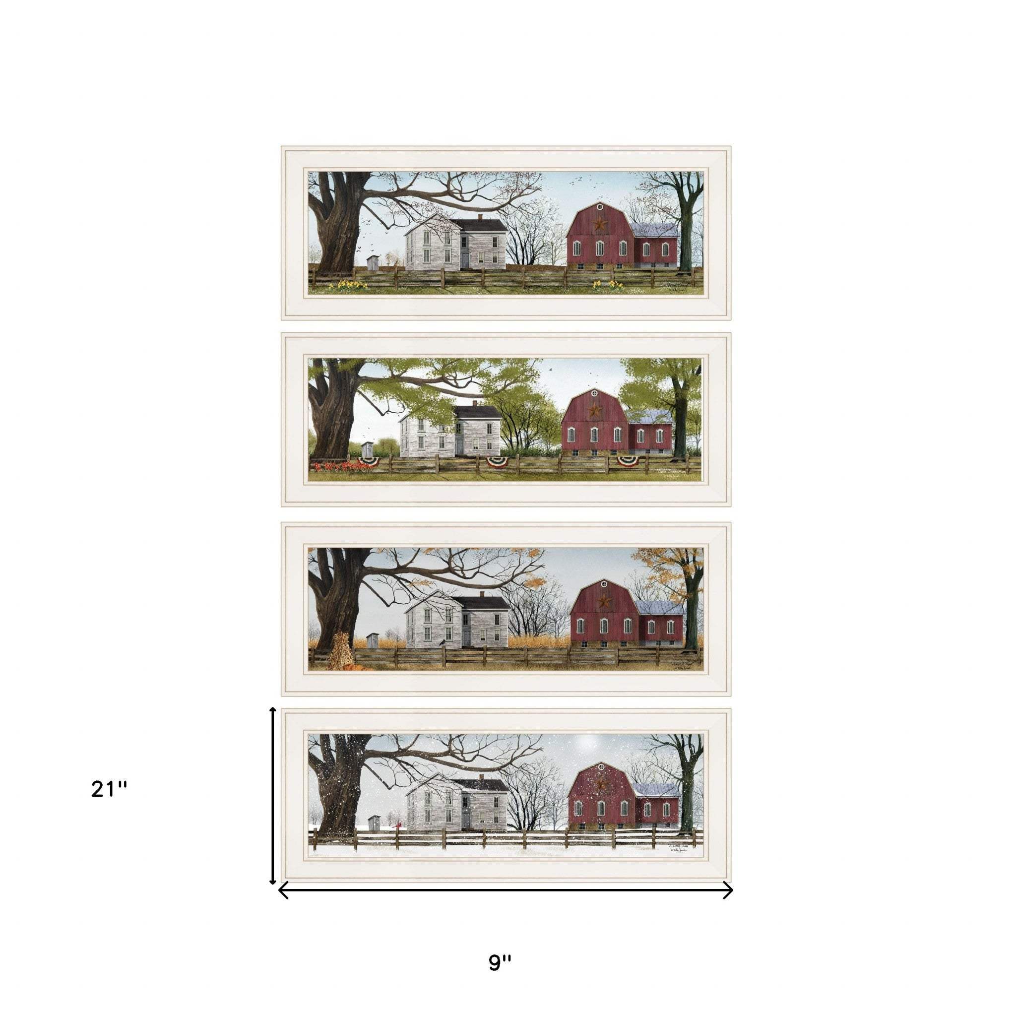 Set Of Four Four Seasons Collection II 1 White Framed Print Wall Art - Image 5
