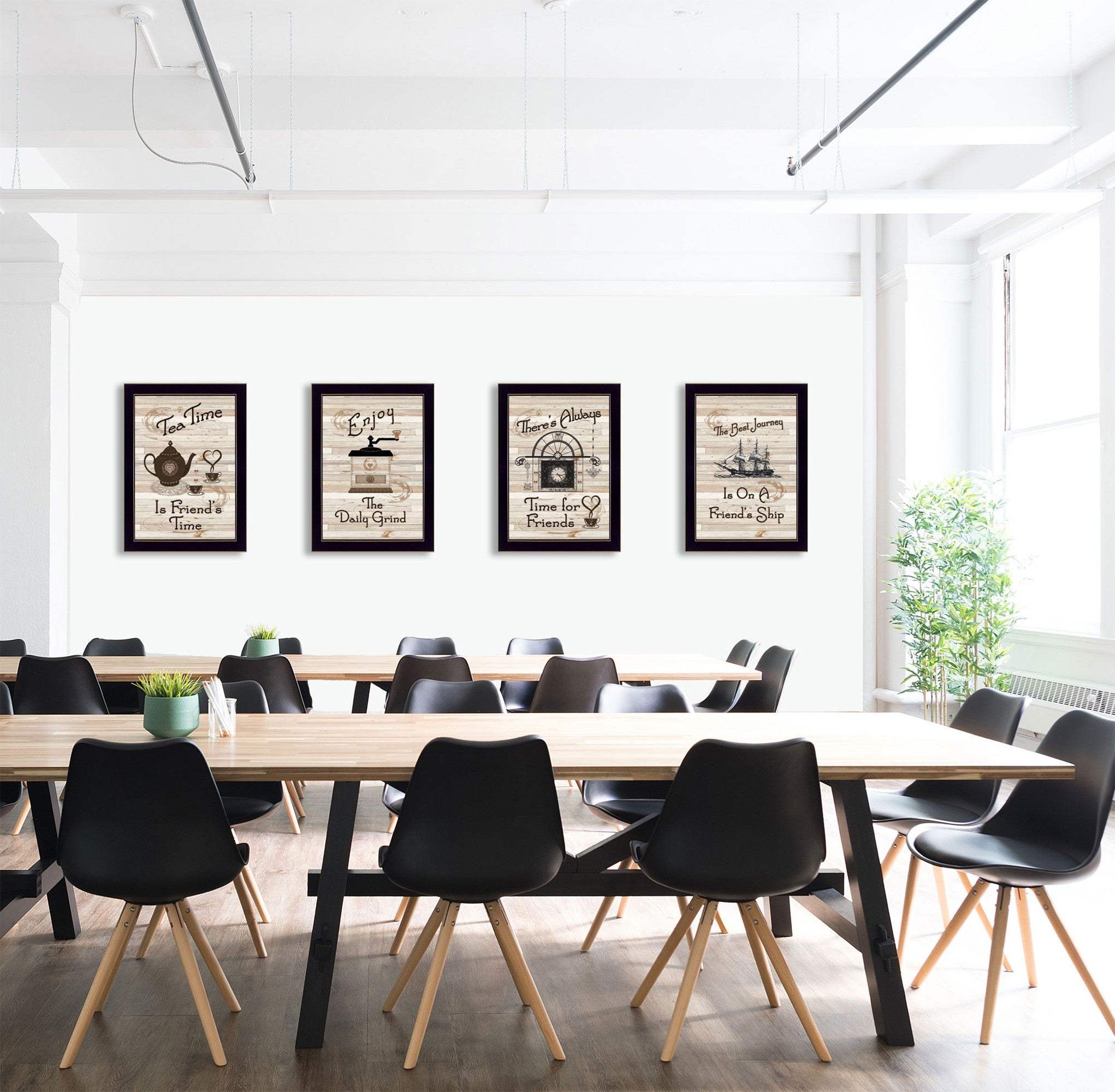 Set Of Four Friendship 2 Black Framed Print Kitchen Wall Art - Image 4
