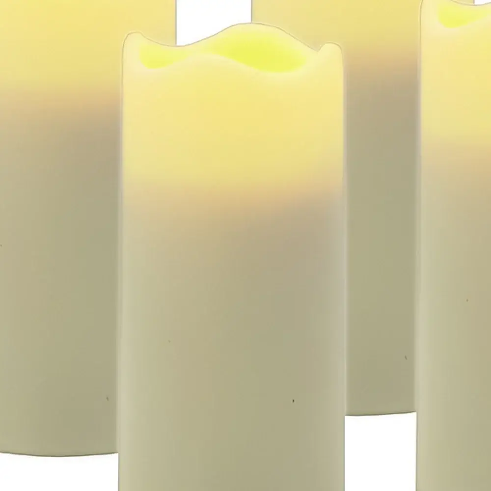 Set of Four Ivory Flameless Pillar Candles - Image 4