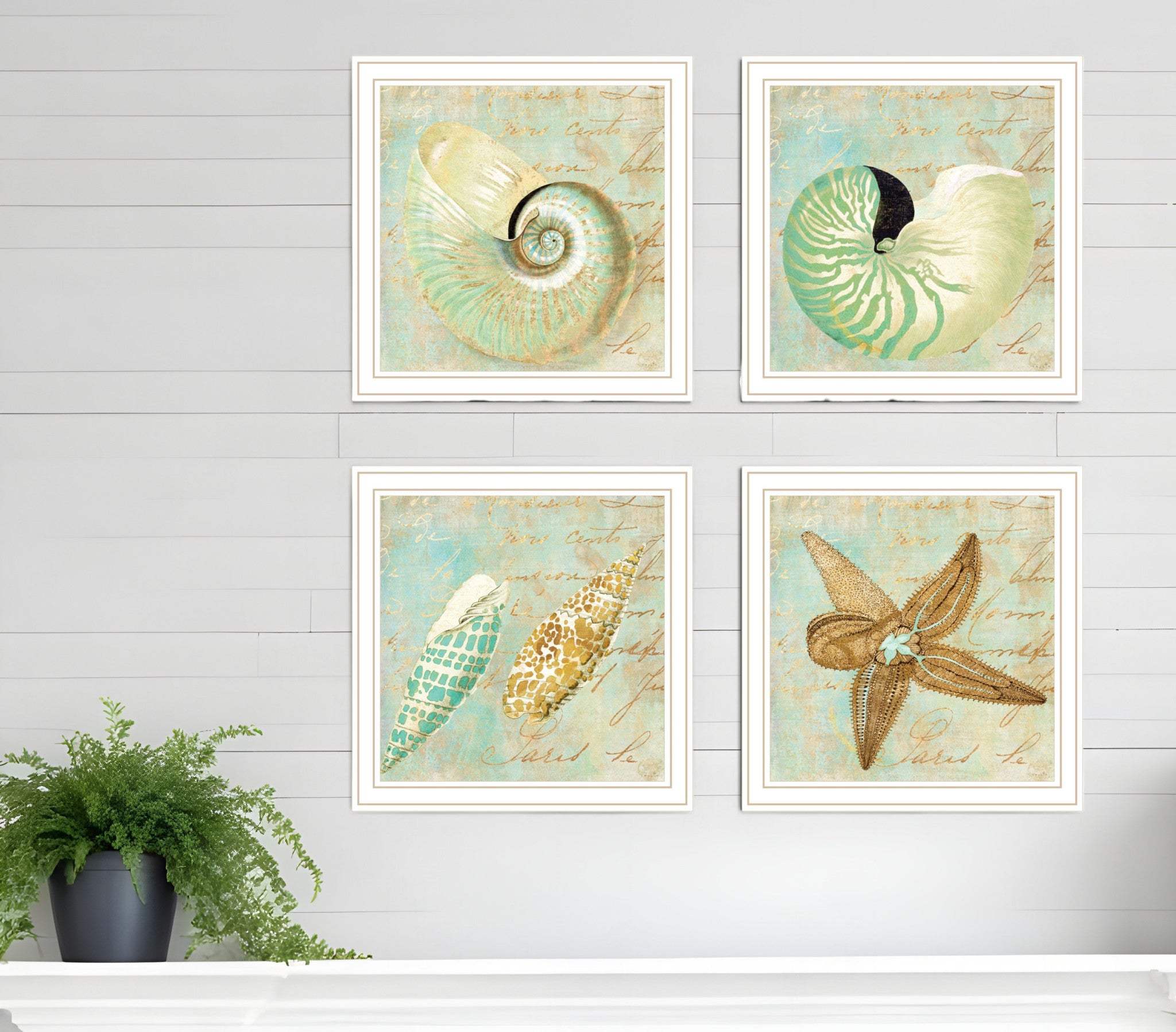 Set Of Four Ocean 2 White Framed Print Wall Art - Image 2