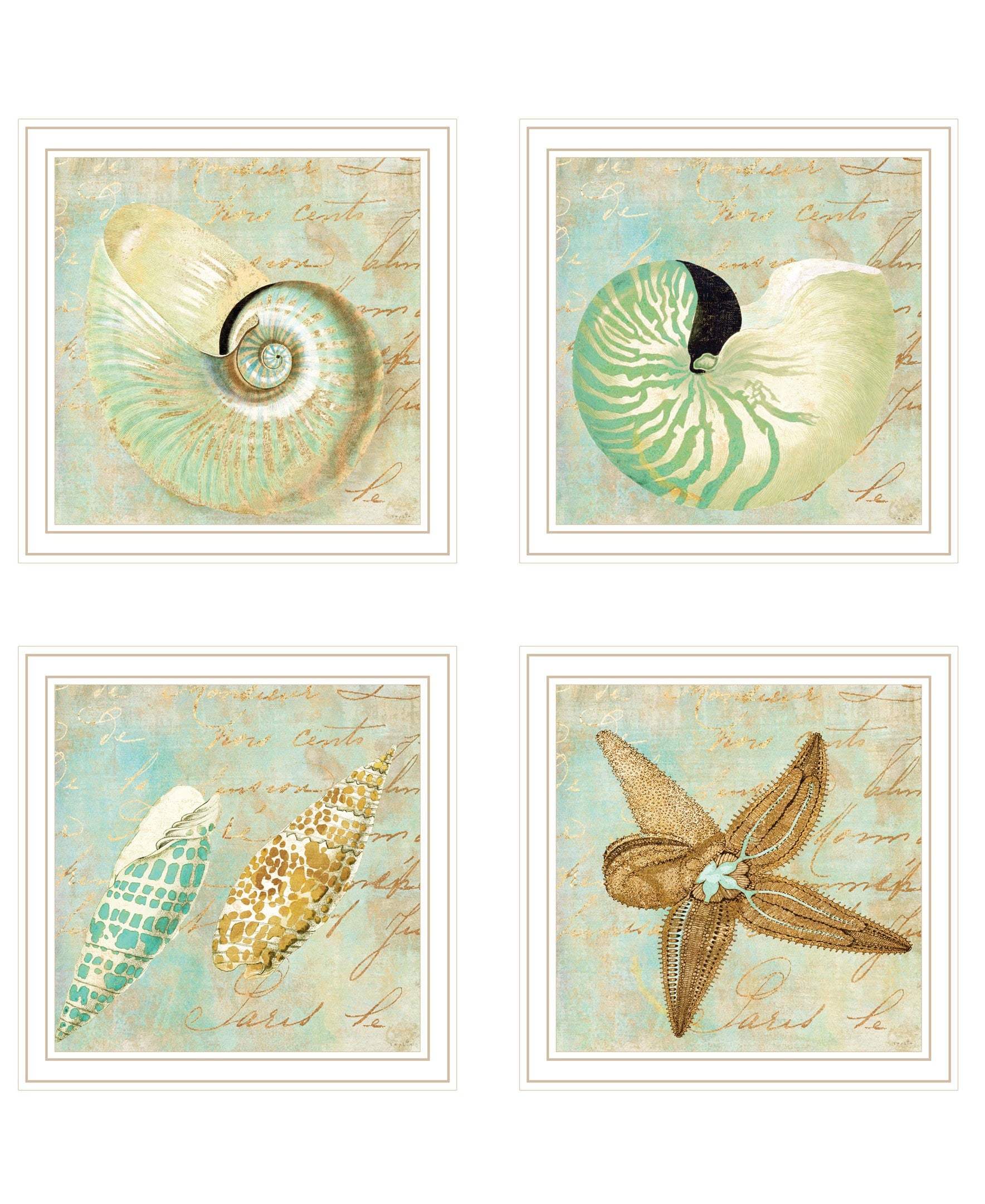 Set Of Four Ocean 2 White Framed Print Wall Art - Image 3