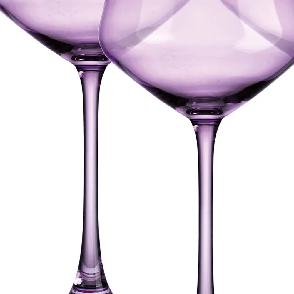 Set of Four Purple Lead Free Crystal Coupe Shallow Bowl Stemmed Coupe - Image 4