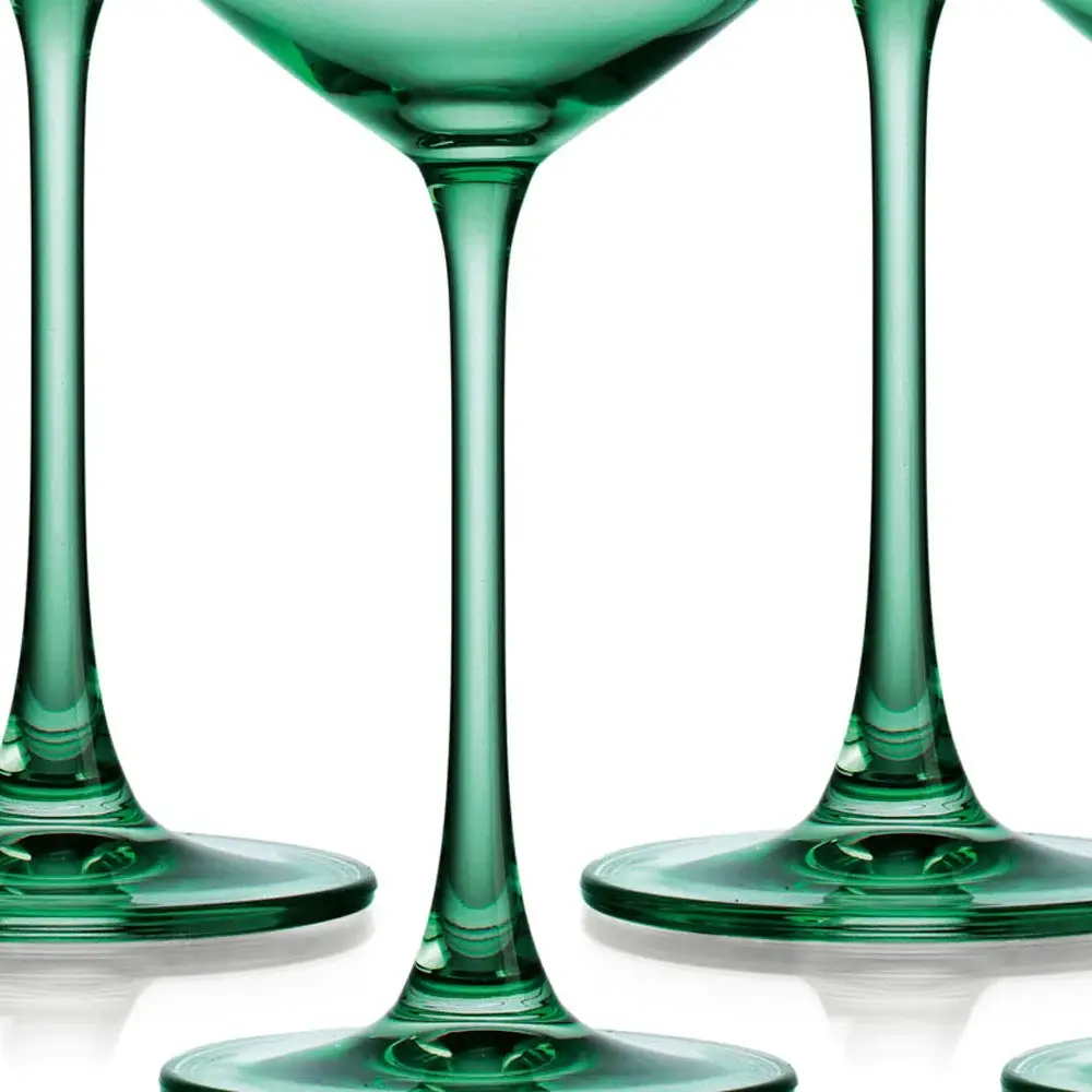 Set of Four Translucent Pale Green Coupe Glasses - Image 3