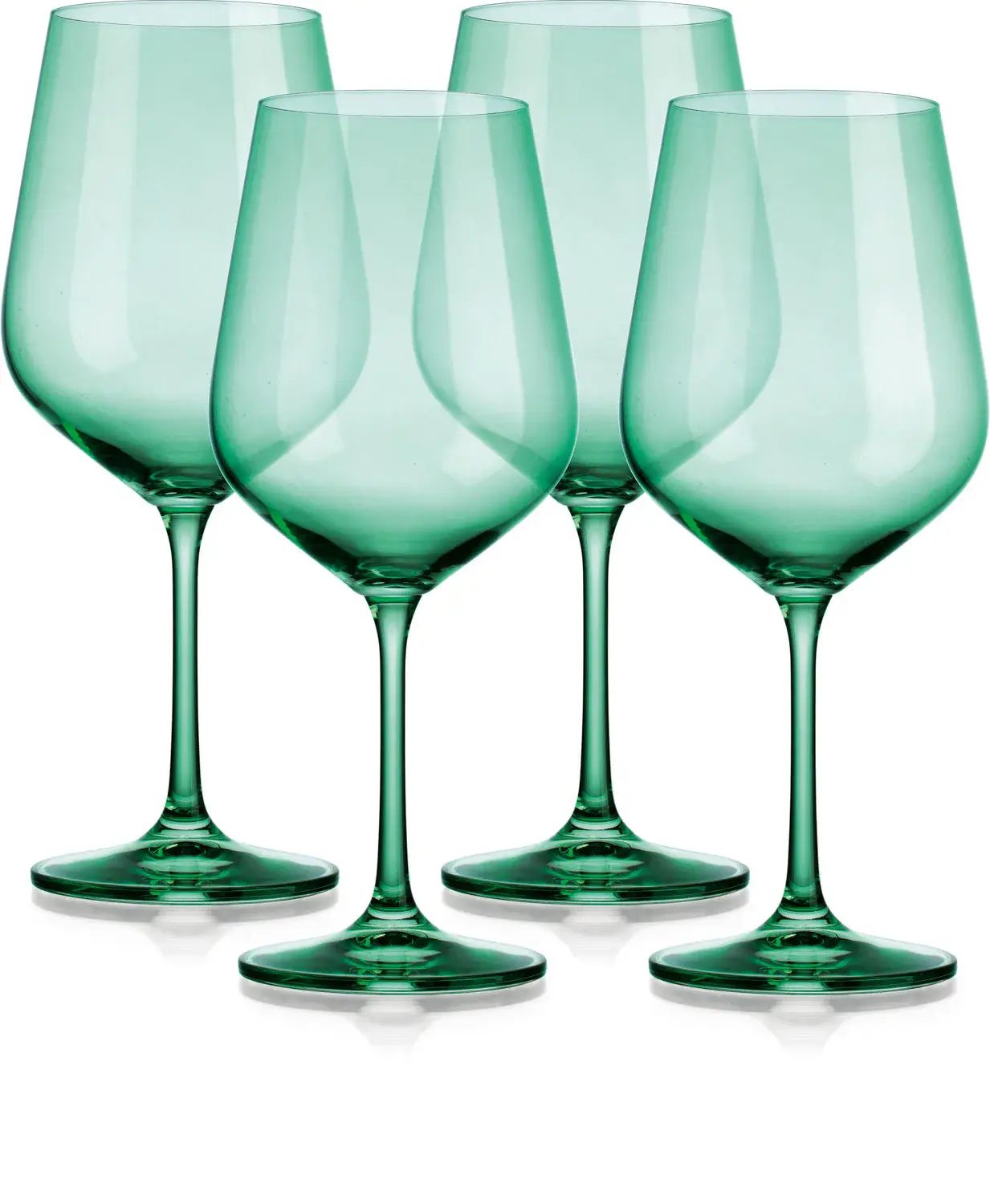 Set of Four Translucent Pale Green Large Wine Glasses - Image 2