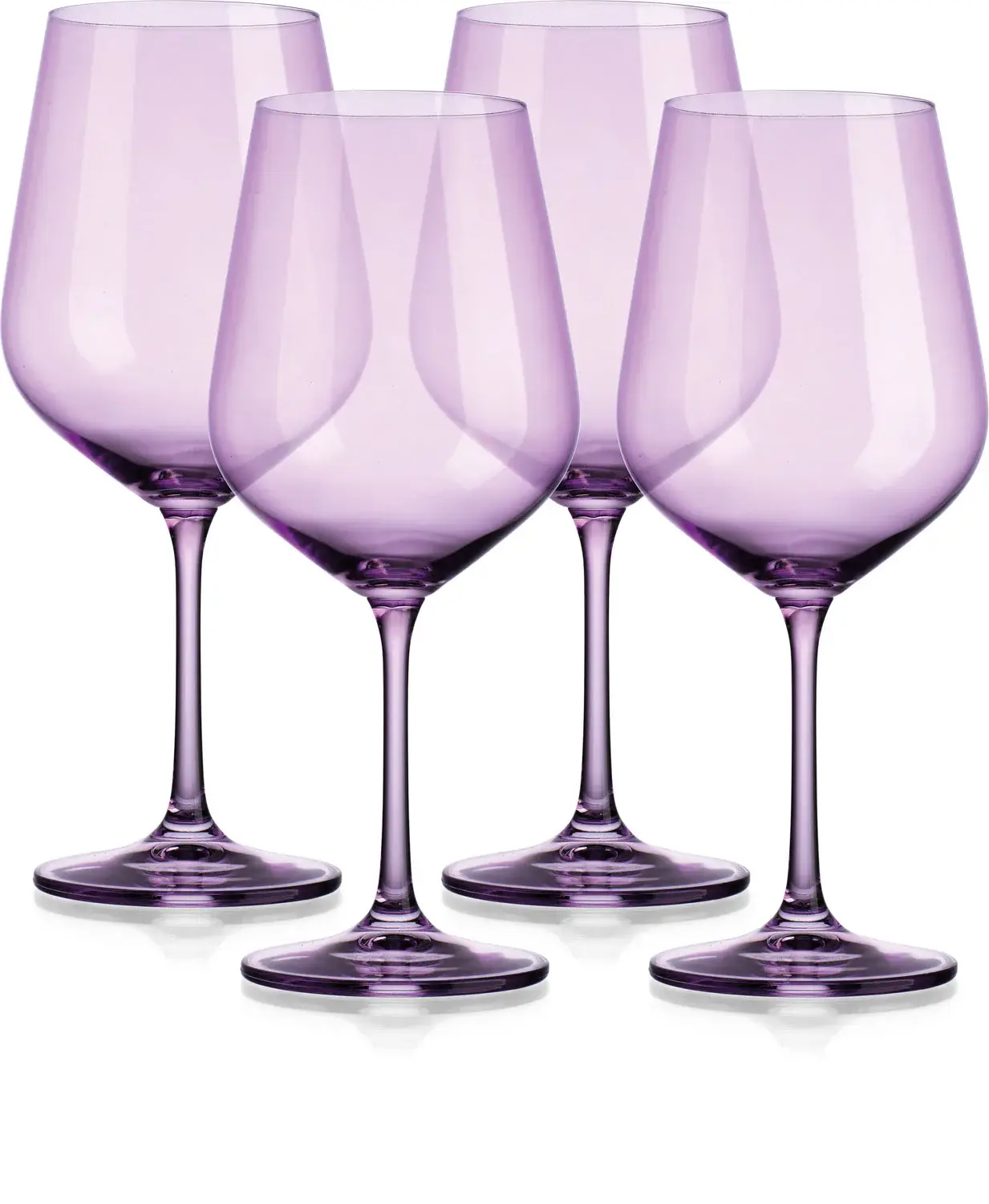 Set of Four Translucent Purple Large Wine Glasses - Image 2