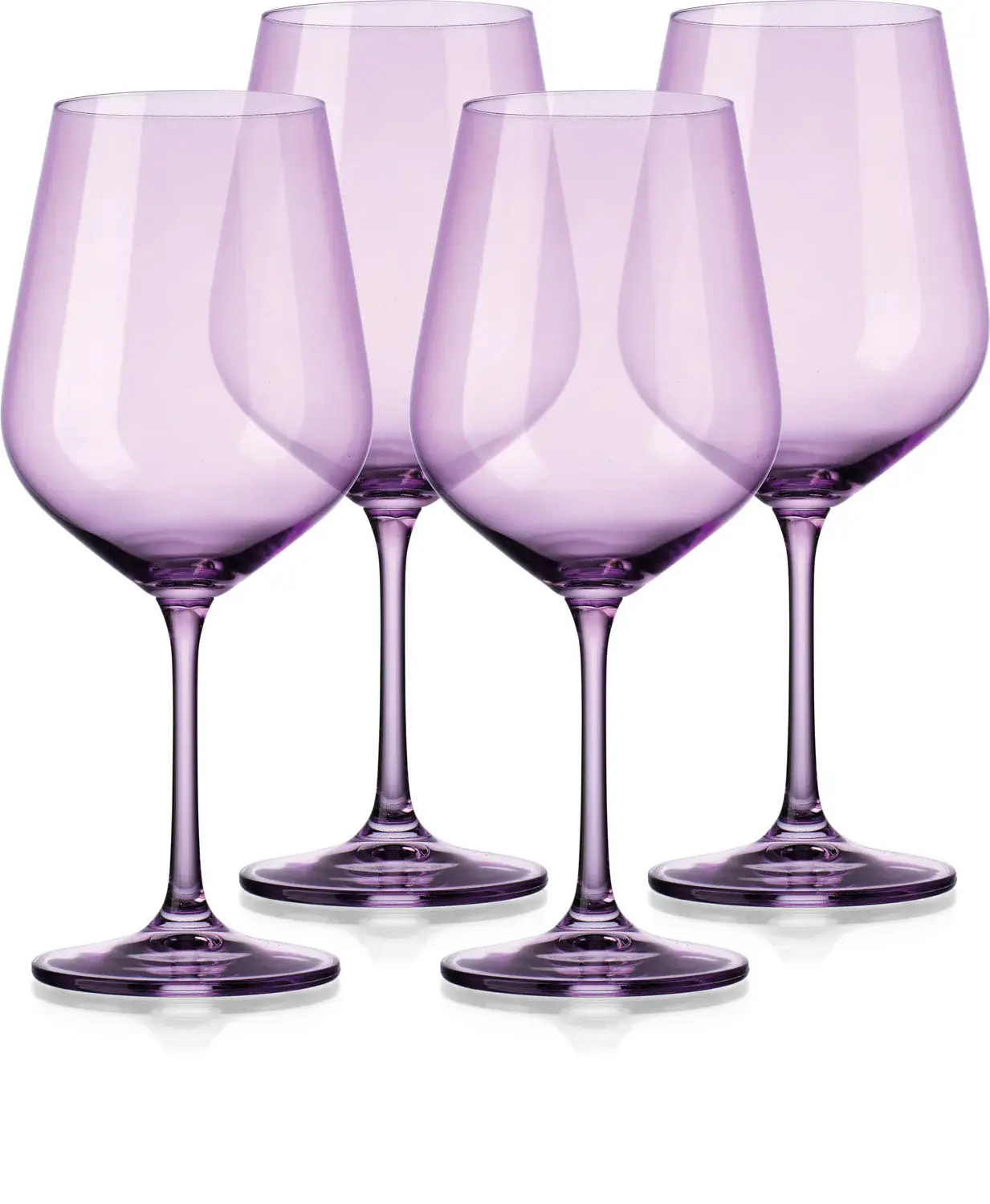 Set of Four Translucent Purple Large Wine Glasses - Image 3