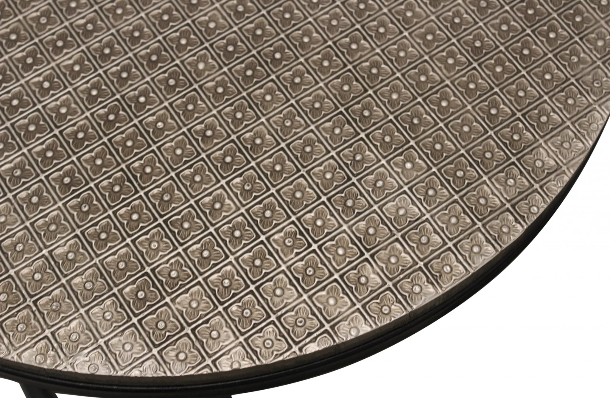 Set Of Three 19" Black And Silver Round Nested Tables - Image 8