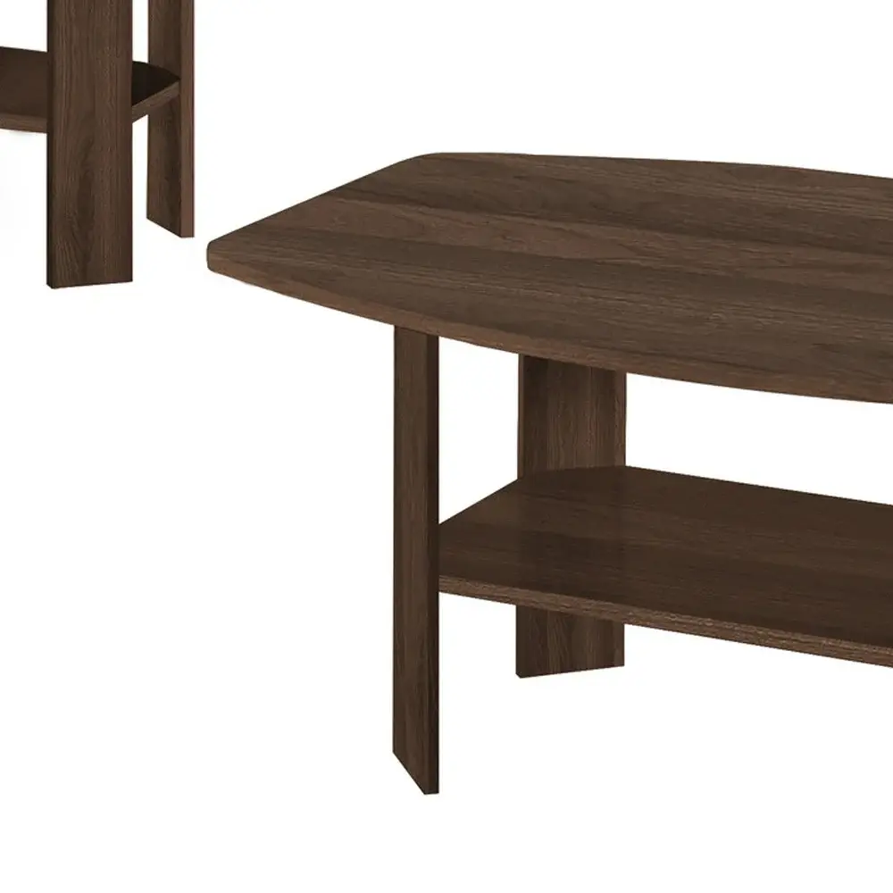 Set of Three 36" Espresso Coffee Table With Three Shelves - Image 4