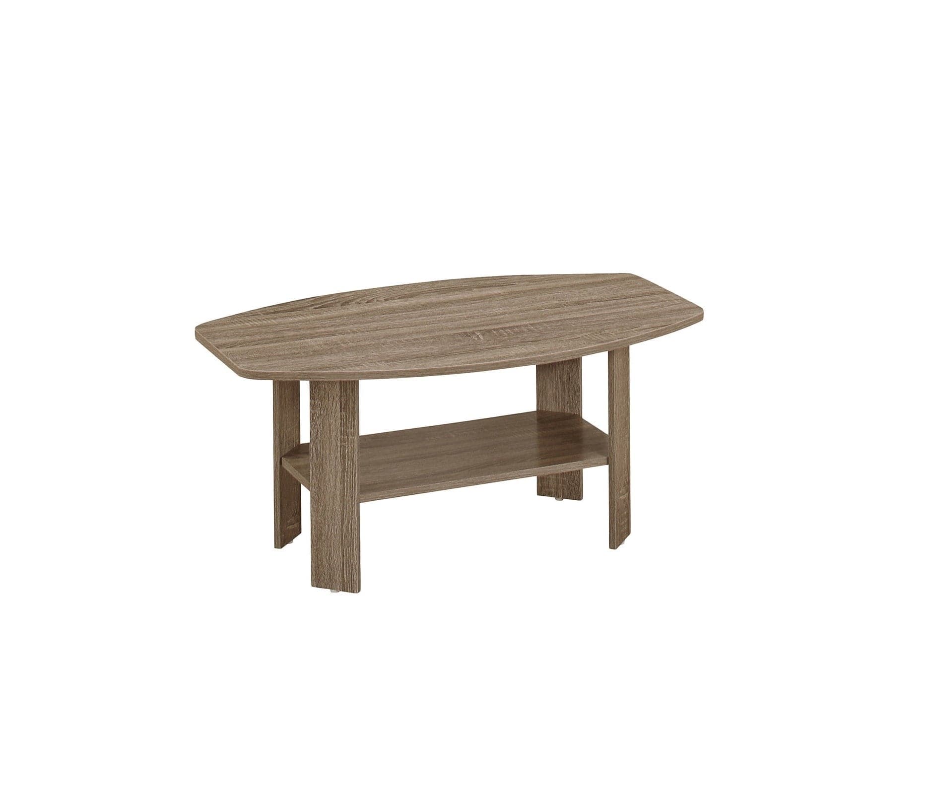 Set of Three 36" Taupe Coffee Table With Shelf - Image 2