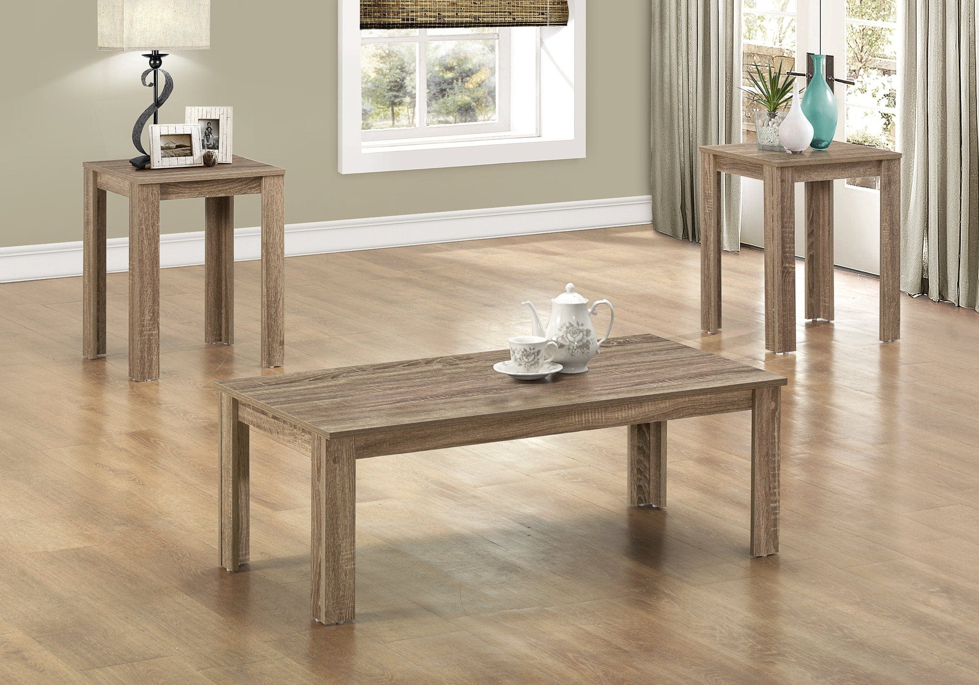 Set of Three 44" Taupe Coffee Table - Image 7