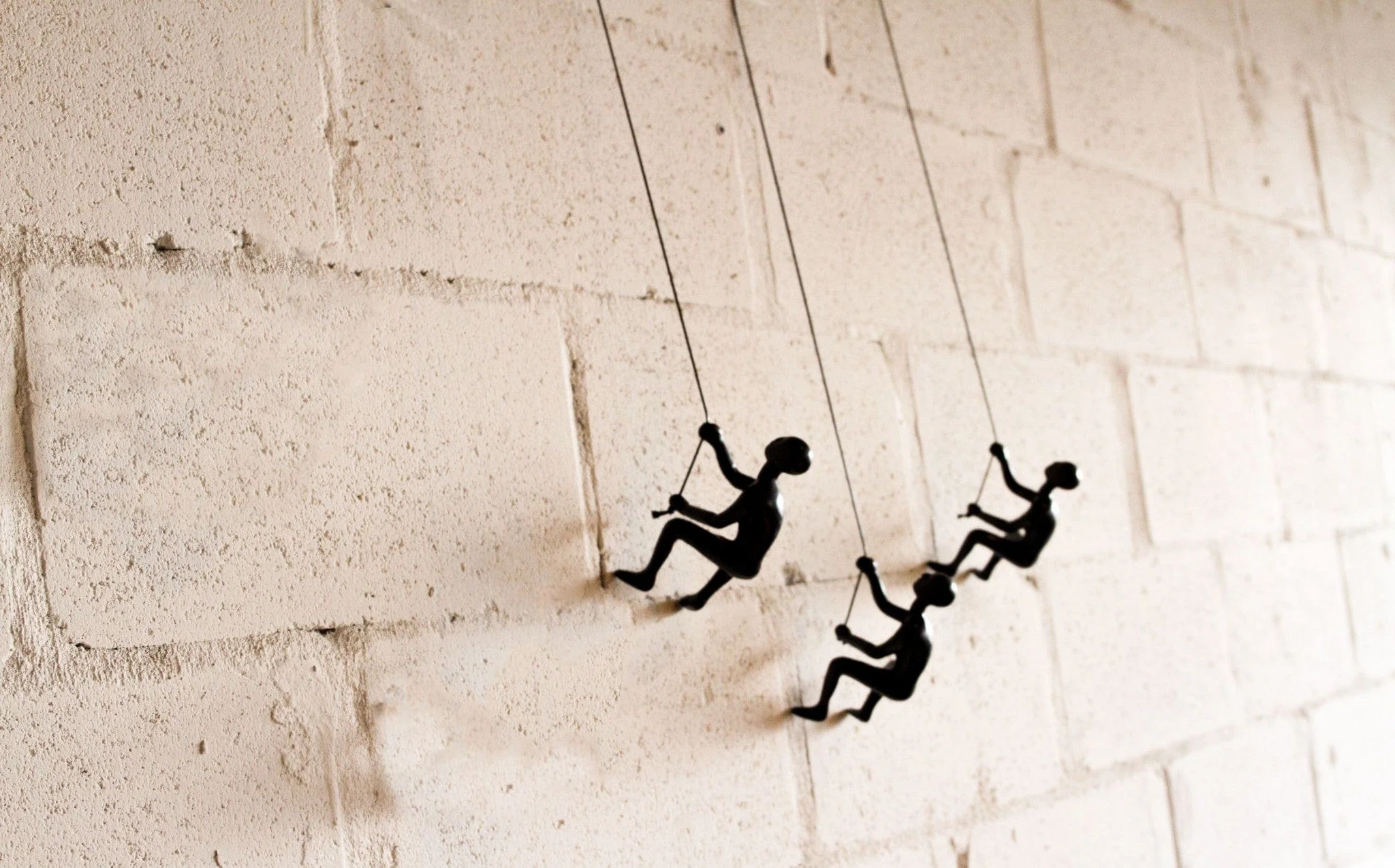 Set of Three 6" Black Resin Unique Climbing Men Wall Decor - Image 5