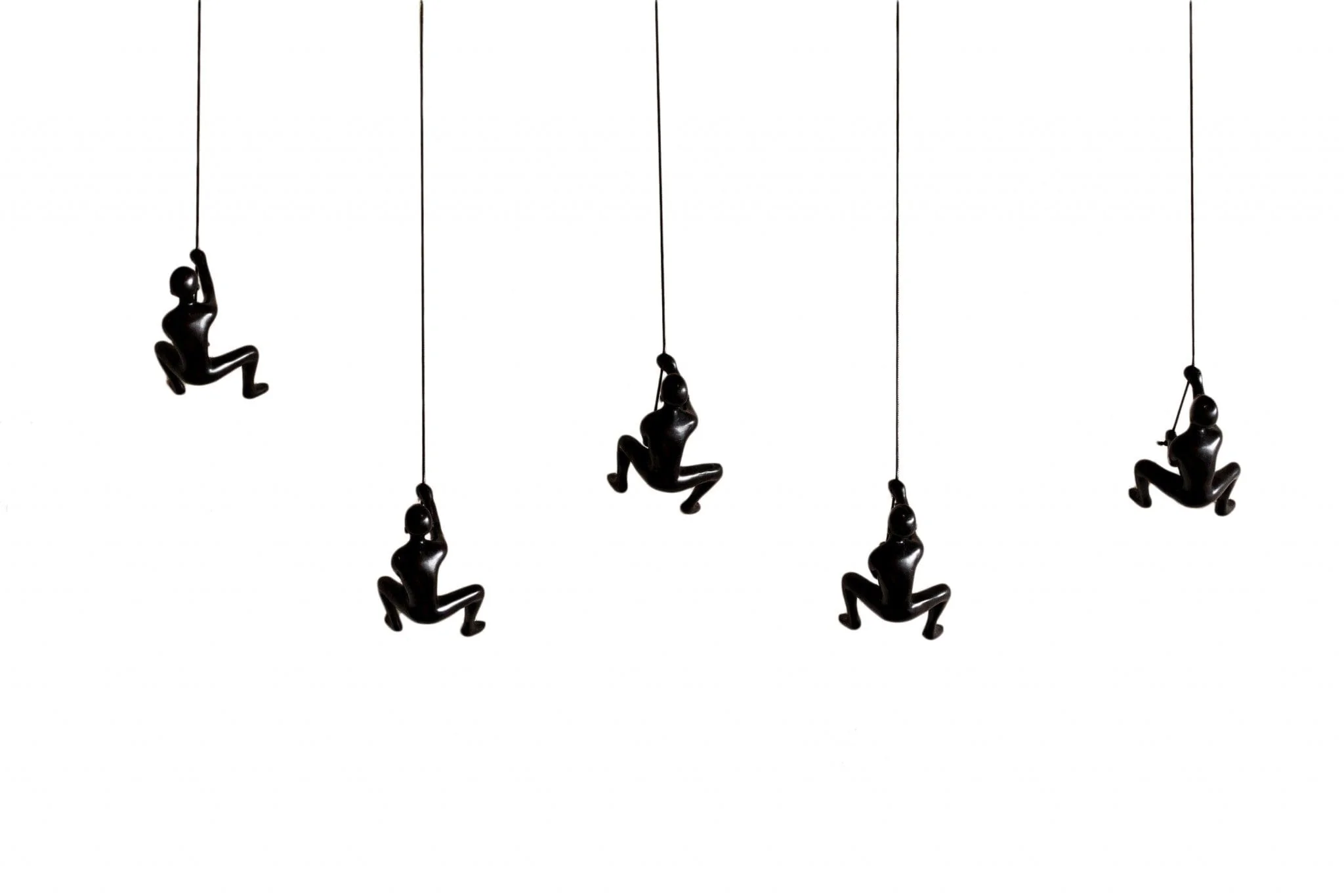 Set of Three 6" Black Resin Unique Climbing Men Wall Decor - Image 2